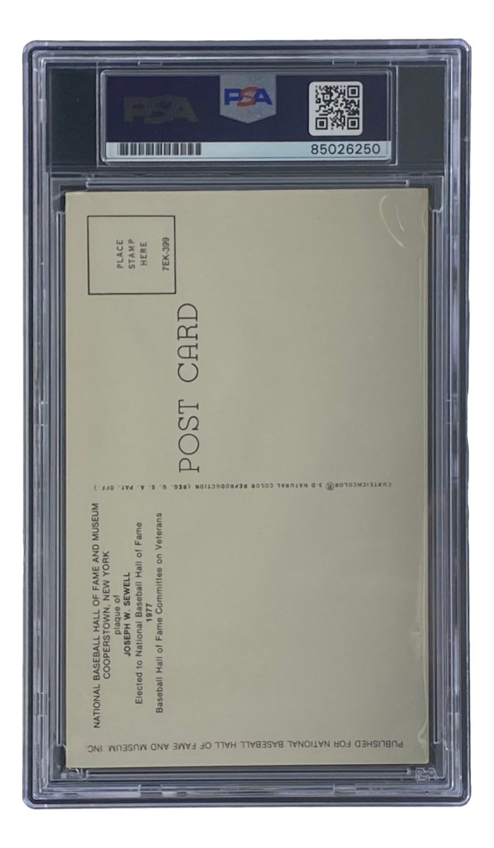 Joe Sewell Autographed 4x6 Cleveland Hall of Fame Plaque Card with PSA/DNA Certification #85026250 - Perfect for Baseball Memorabilia Collectors and Sports Fans Display