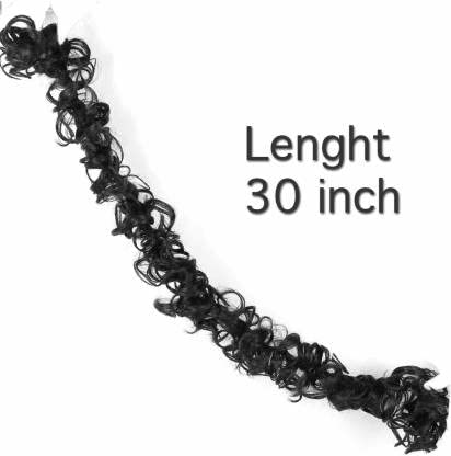Natural Black Synthetic Women's Frill Long Soft Hair Extensions for Volume & Length - Perfect for Parties, Weddings & Everyday Styling