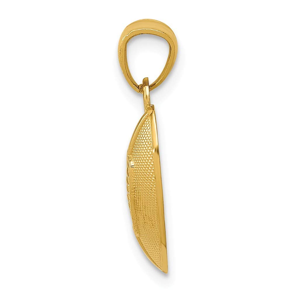 Roy Rose Jewelry 14K Yellow Gold Football Pendant Charm for Men - Perfect Gift for Sports Lovers, Game Day Accessories & Football Fan Jewelry