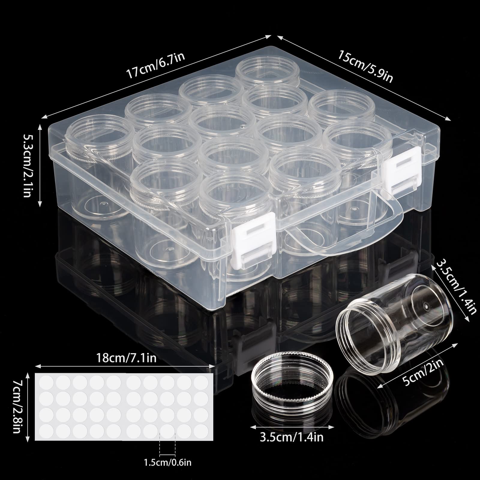 Diamond Painting Bead Organizer Box - 14 Slot Clear Storage Container with Lid for Embroidery Beads & Craft Accessories | Perfect for DIY Art Projects, Jewelry Making & Home Organization (1 Pack)