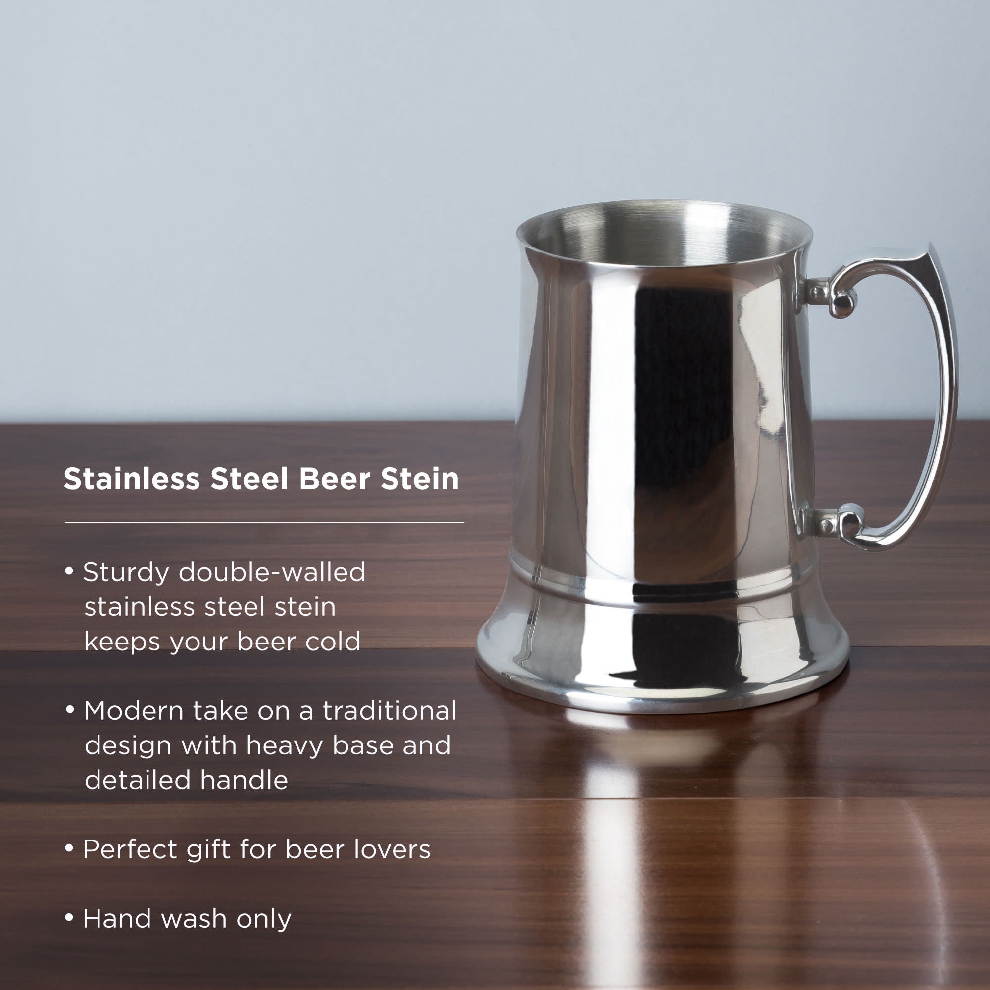 Premium Stainless Steel Beer Stein with Lid - 20oz Insulated German Beer Mug for Cold Drinks - Perfect for Oktoberfest, Camping, BBQs & Outdoor Parties
