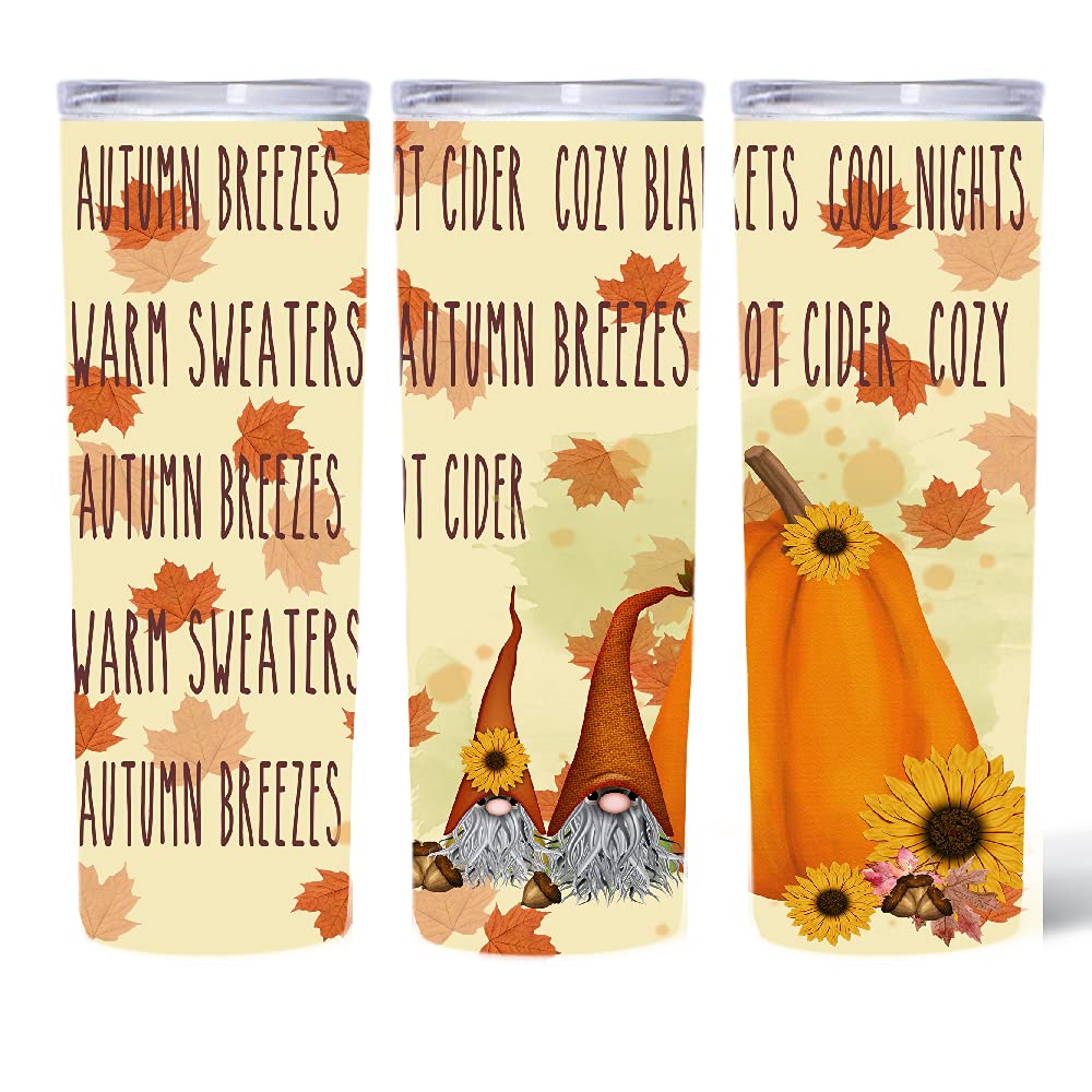 Autumn Apple Cider Tumbler 20oz - Insulated Stainless Steel Cup for Women, Gifts for Mom & Friends - Perfect for Fall Drinks & Cozy Moments
