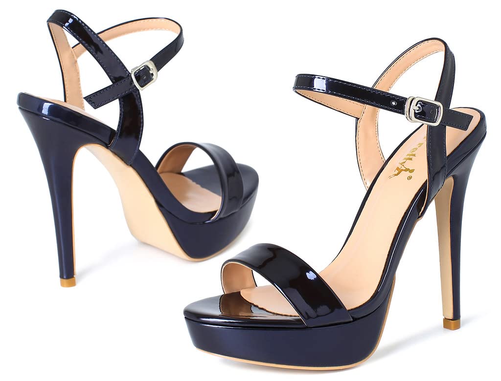 YooPrettyz Women's Stiletto Heels - Strappy Party Dress Pumps with Ankle Strap | High Heel Sandals for Evening Events, Weddings & Night Out | Sexy Dress Shoes for Women