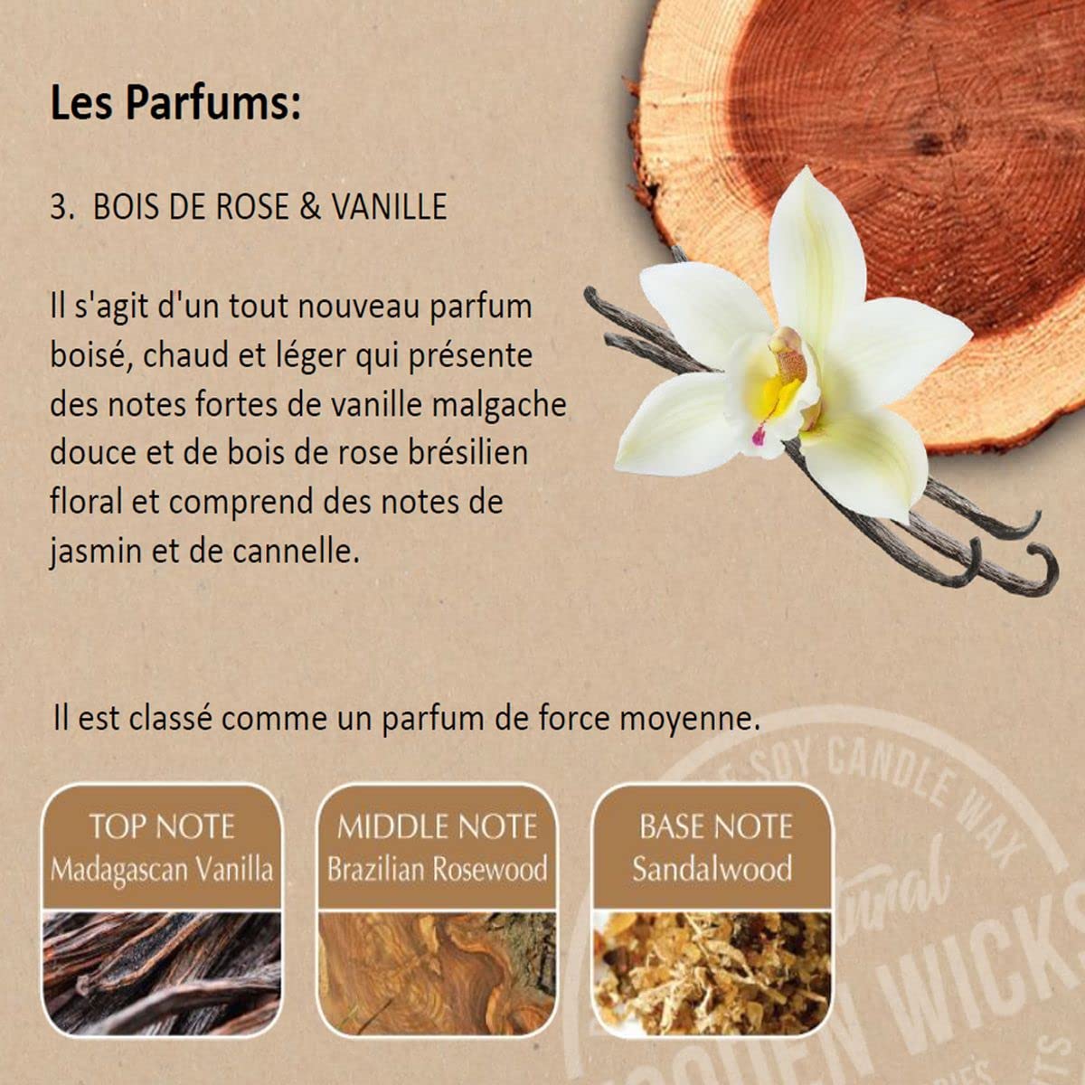 Eco-Friendly Wooden Wax Melts - Rosewood & Vanilla Scented for Home Aromatherapy and Relaxation