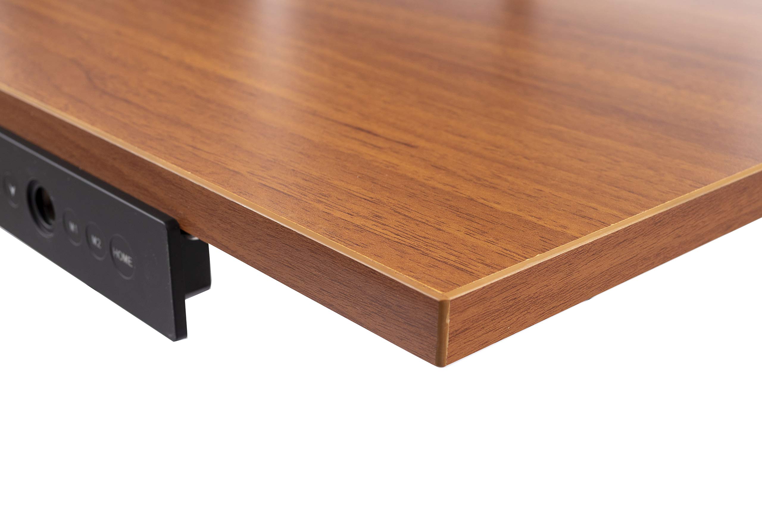 Electric Adjustable Height Standing Desk with Programmable Memory - Black Frame & Teak Top, 72