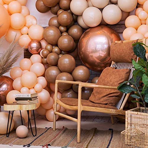 100 Pack 10 Inch Coffee Brown Balloons - Neutral Khaki Skin Tone Balloon Garland Backdrop for Rustic Weddings, Baby Showers, Bridal Showers, First Birthdays, Nursery Decor, Classroom Parties & Graduation Decorations - Perfect for Boho, Farmhouse & Neutral Theme Events