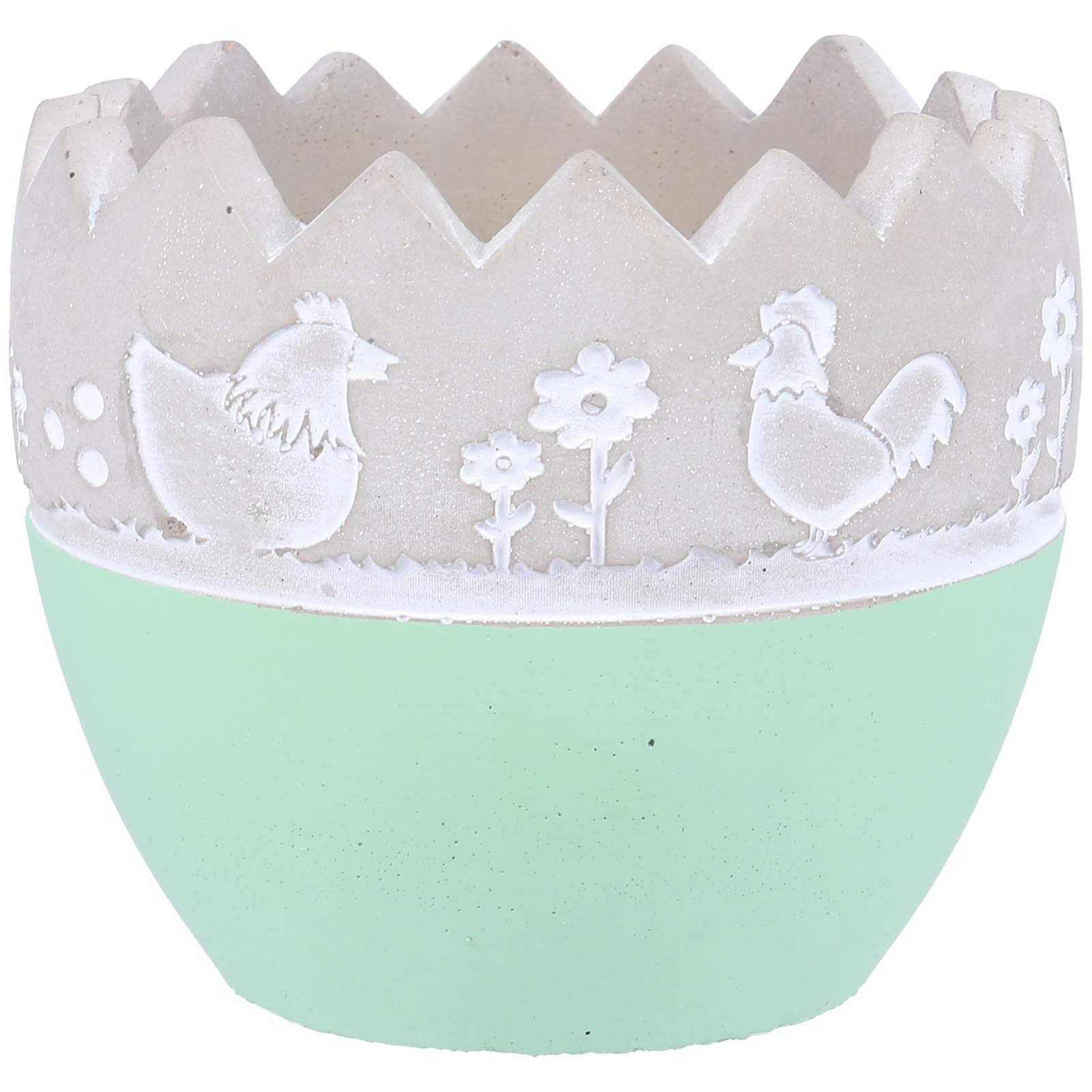 Easter Small Flower Pot - Cement Egg Shell Shaped Planter for Succulents, Bonsai, Pencil & Makeup Brush Holder | Creative Gardening Decor for Home, Office & Easter Gifts