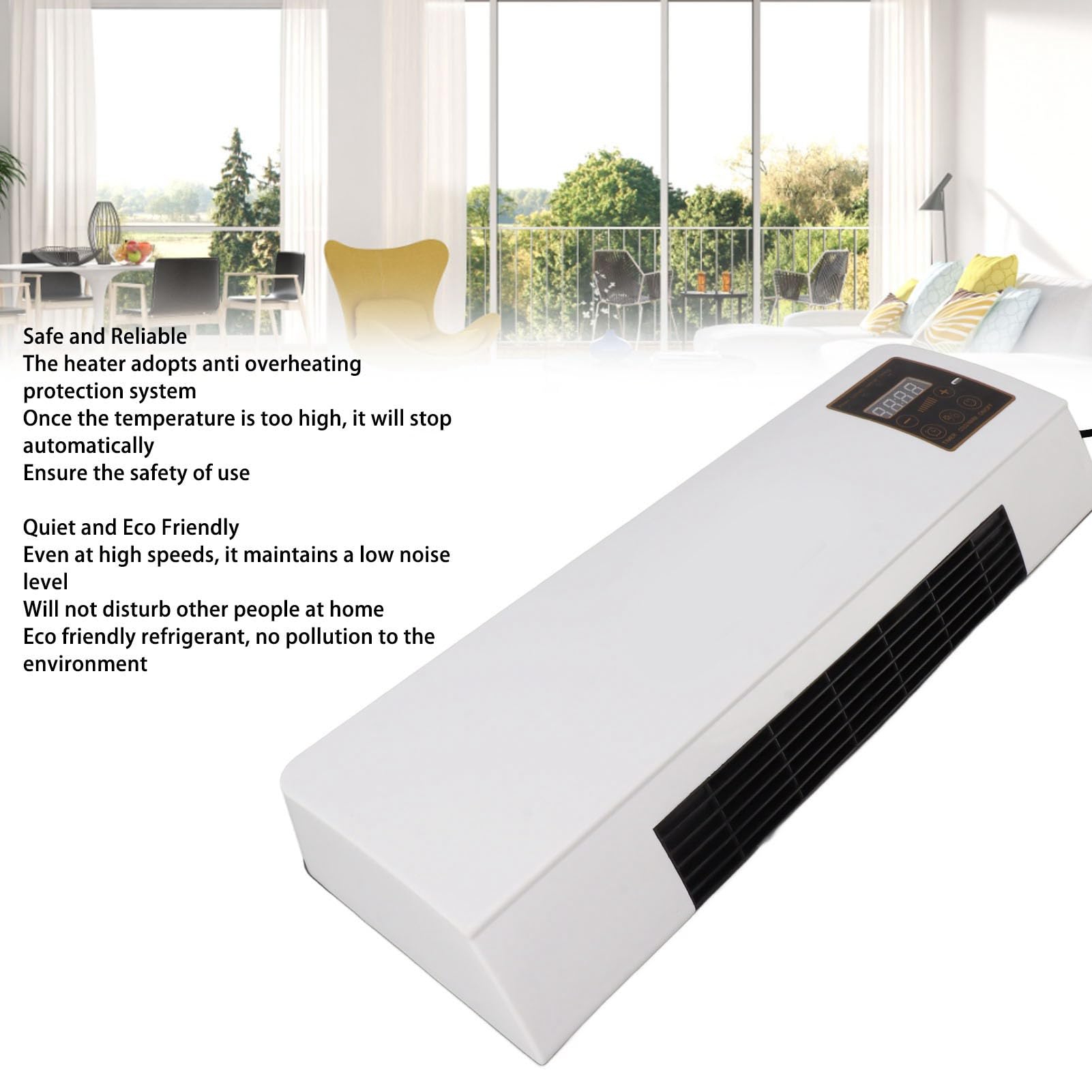 Wall Mounted Air Conditioner & Heater with Remote Control, Built-In Battery, Anti-Overheating System - Perfect for Bedrooms, Offices, and Small Spaces
