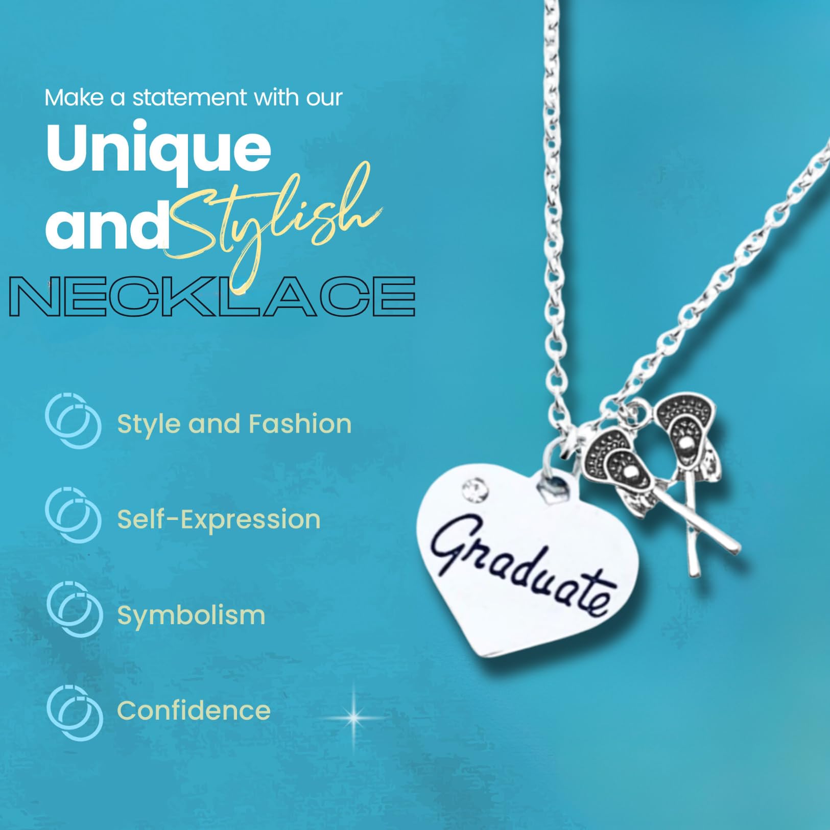 2025 Graduation Necklace - Elegant Sports Themed Jewelry for Graduates, Perfect Class of 2025 Gift for High School & College Students (Ideal for Commencement Ceremonies & Graduation Parties)