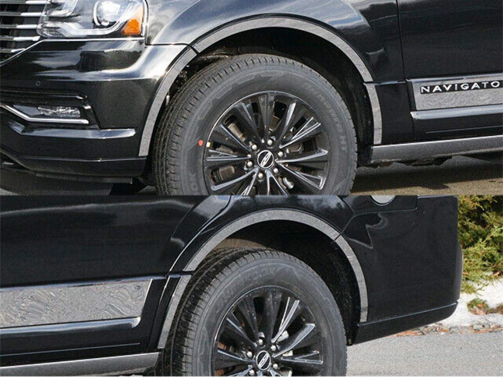 2015-2017 Lincoln Navigator 12-Piece Stainless Steel Wheel Well Trim Kit - 1.5