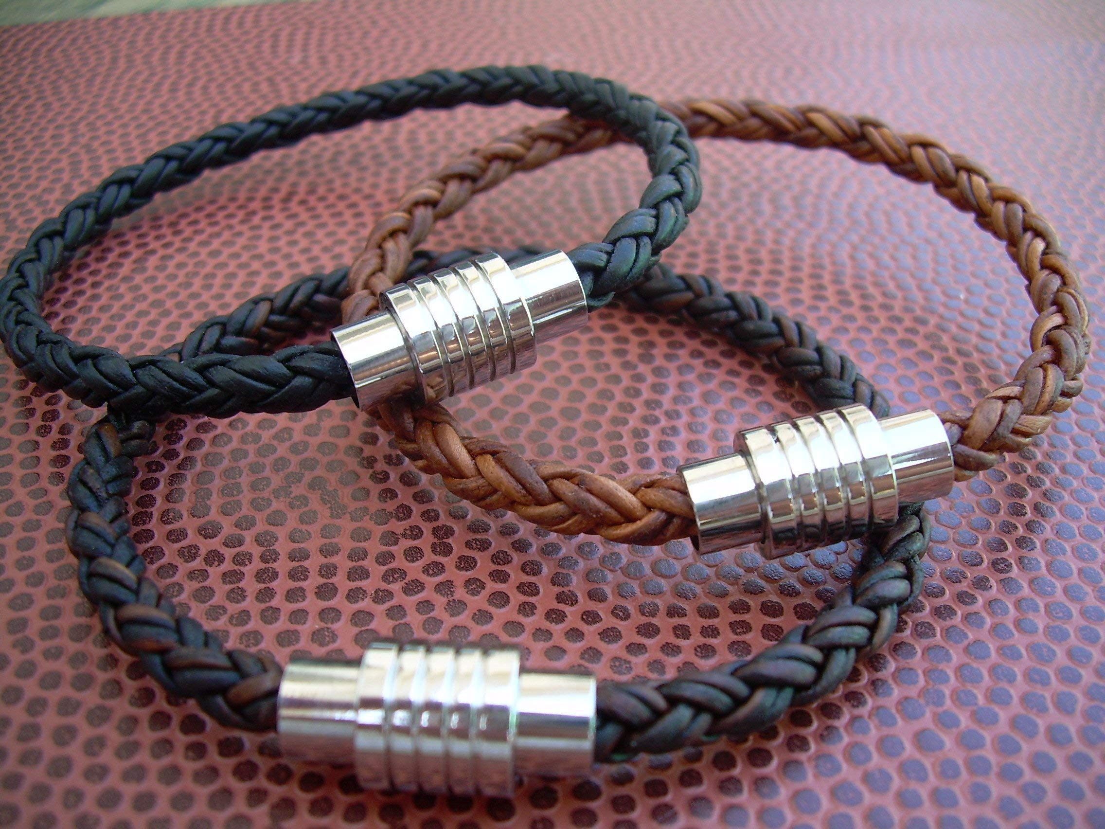 Handmade Leather Bracelet for Men - Magnetic Clasp, Father's Day Gift | Casual & Formal Wear