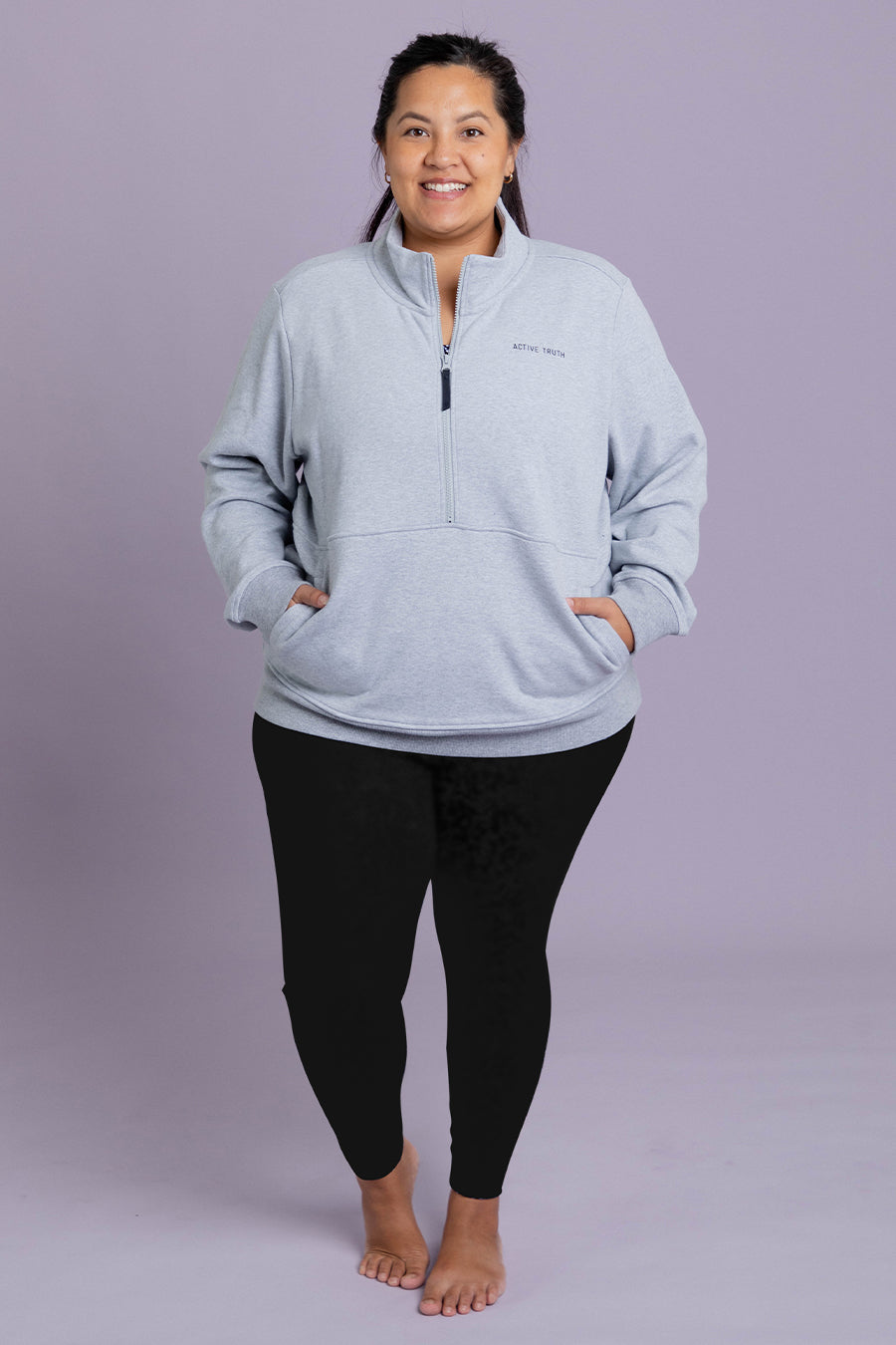 Reset Zip Sweater Grey Marle - Stylish Unisex Pullover for Casual Wear & Outdoor Activities
