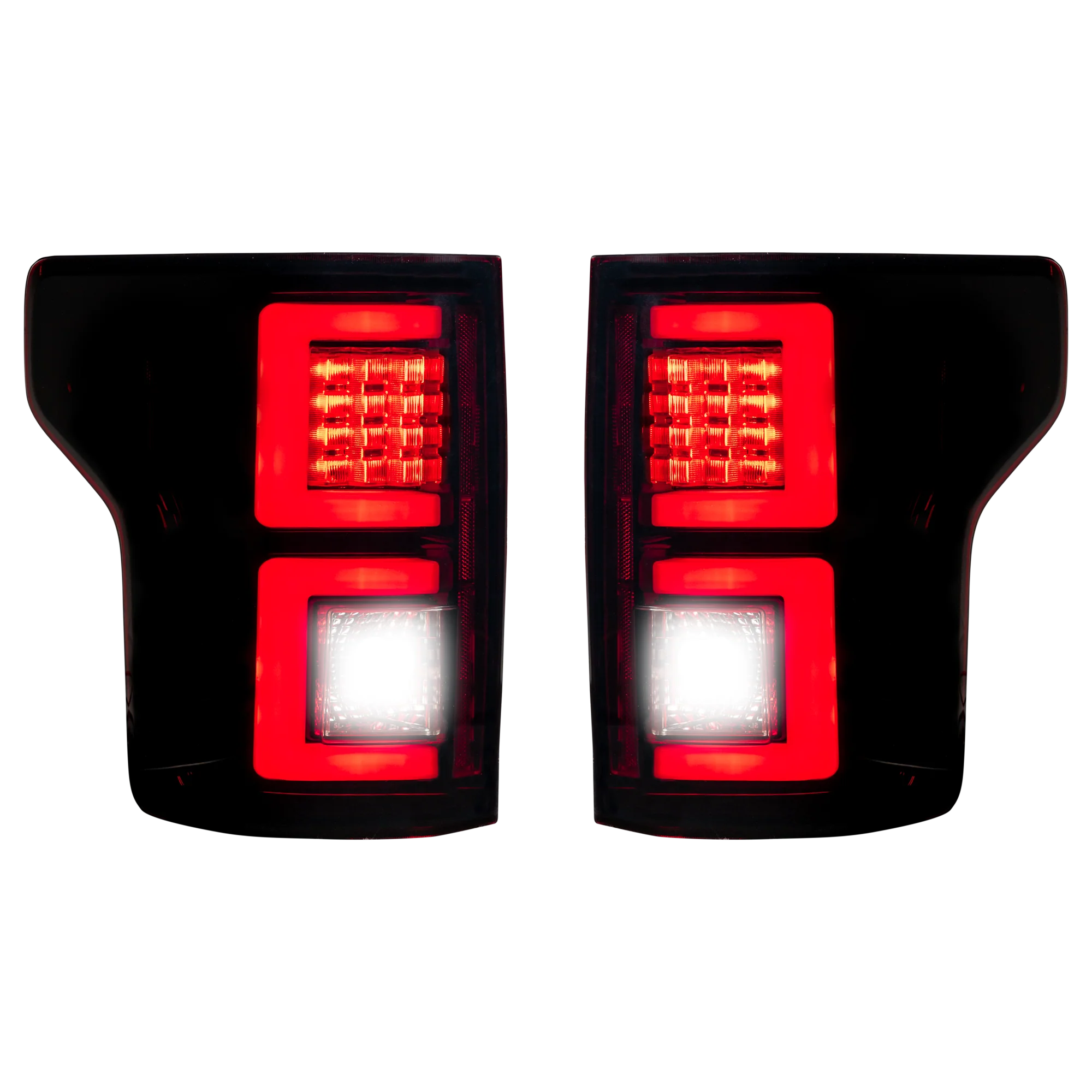 Ford F150 2018-2020 OLED Tail Lights - Dark Red Smoked Lens - High Performance LED Brake Lights for Enhanced Visibility & Style - Perfect for Night Driving & Off-Road Adventures