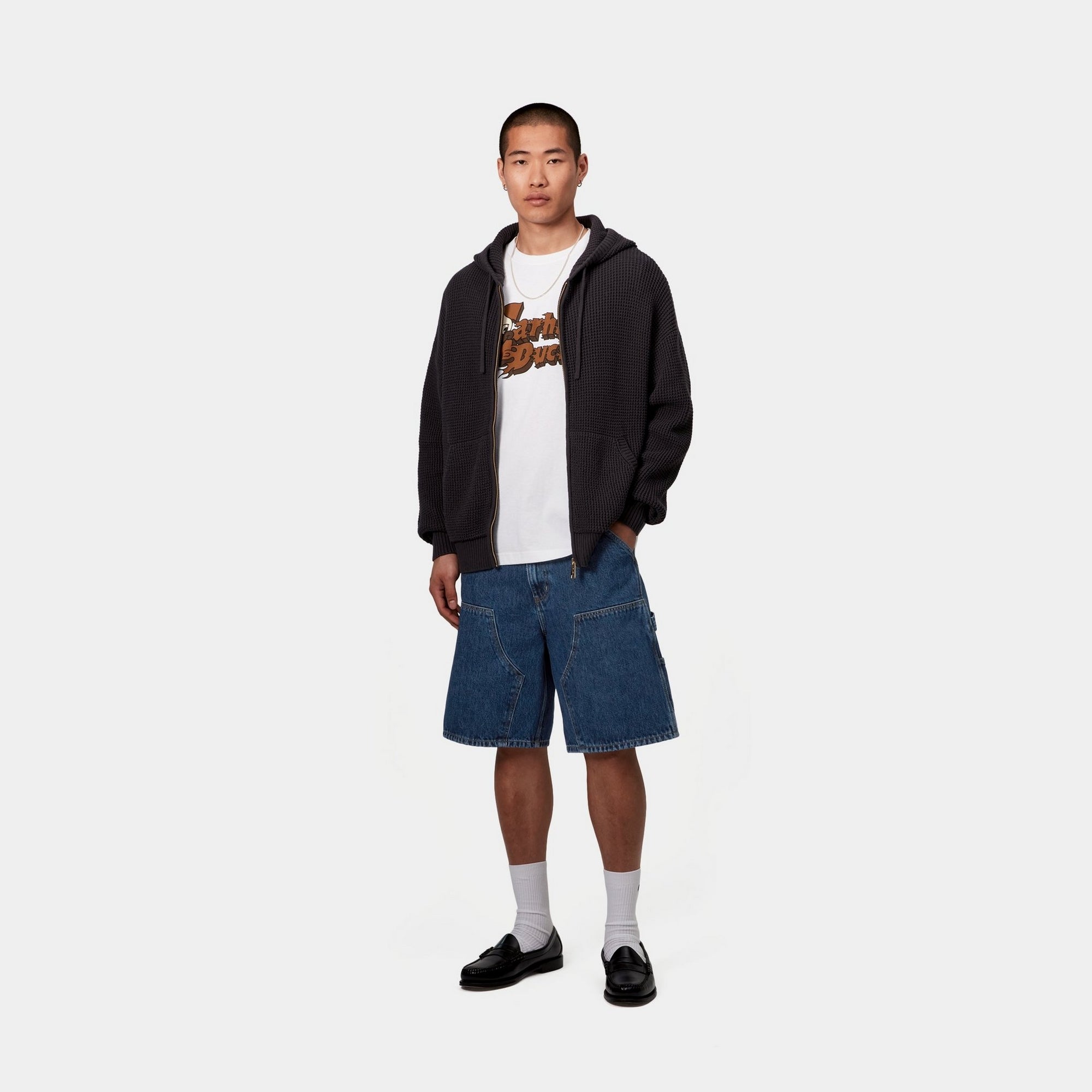 Double Knee Denim Shorts for Men - Stone Washed Blue Jeans | Casual Wear, Summer Outfits & Street Style