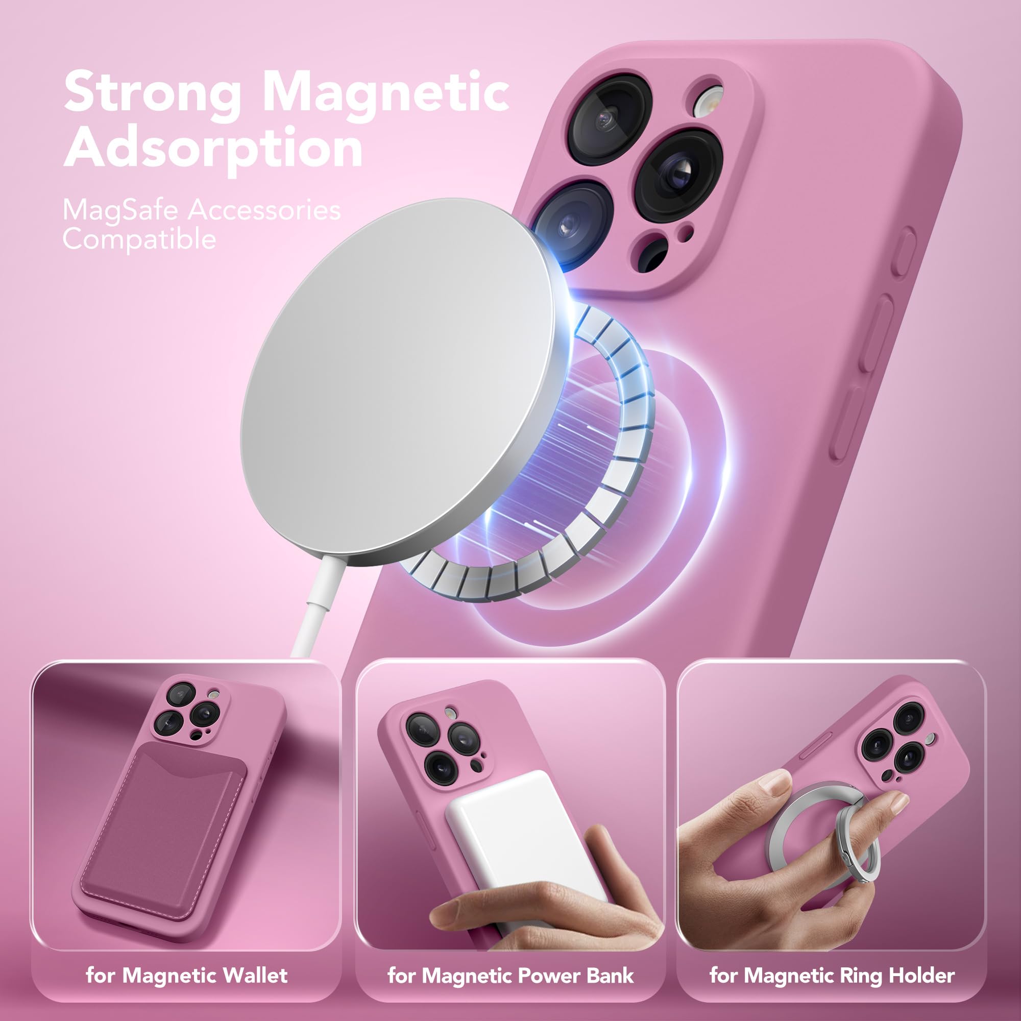 Premium Silicone Case for iPhone 15 Pro Max - MagSafe Compatible, Shockproof & Scratch-Resistant with Camera Protection & Microfiber Lining (Blackcurrant) | Perfect for Everyday Use, Travel & Outdoor Activities