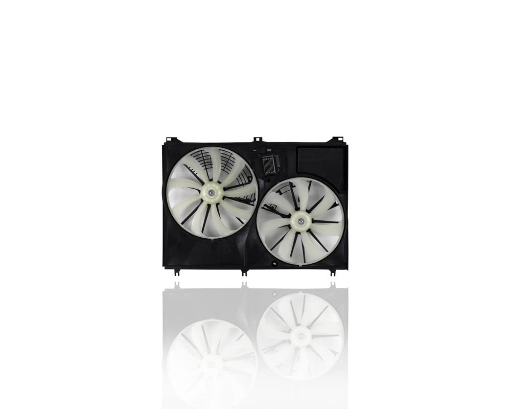 Dual Radiator and Condenser Fan Assembly for 2014-2019 Toyota Highlander 2.7L/3.5L (Non-Tow Package) - Direct Replacement with Fan Control Module - Part# 163630P230 - Perfect for Engine Cooling & AC Performance