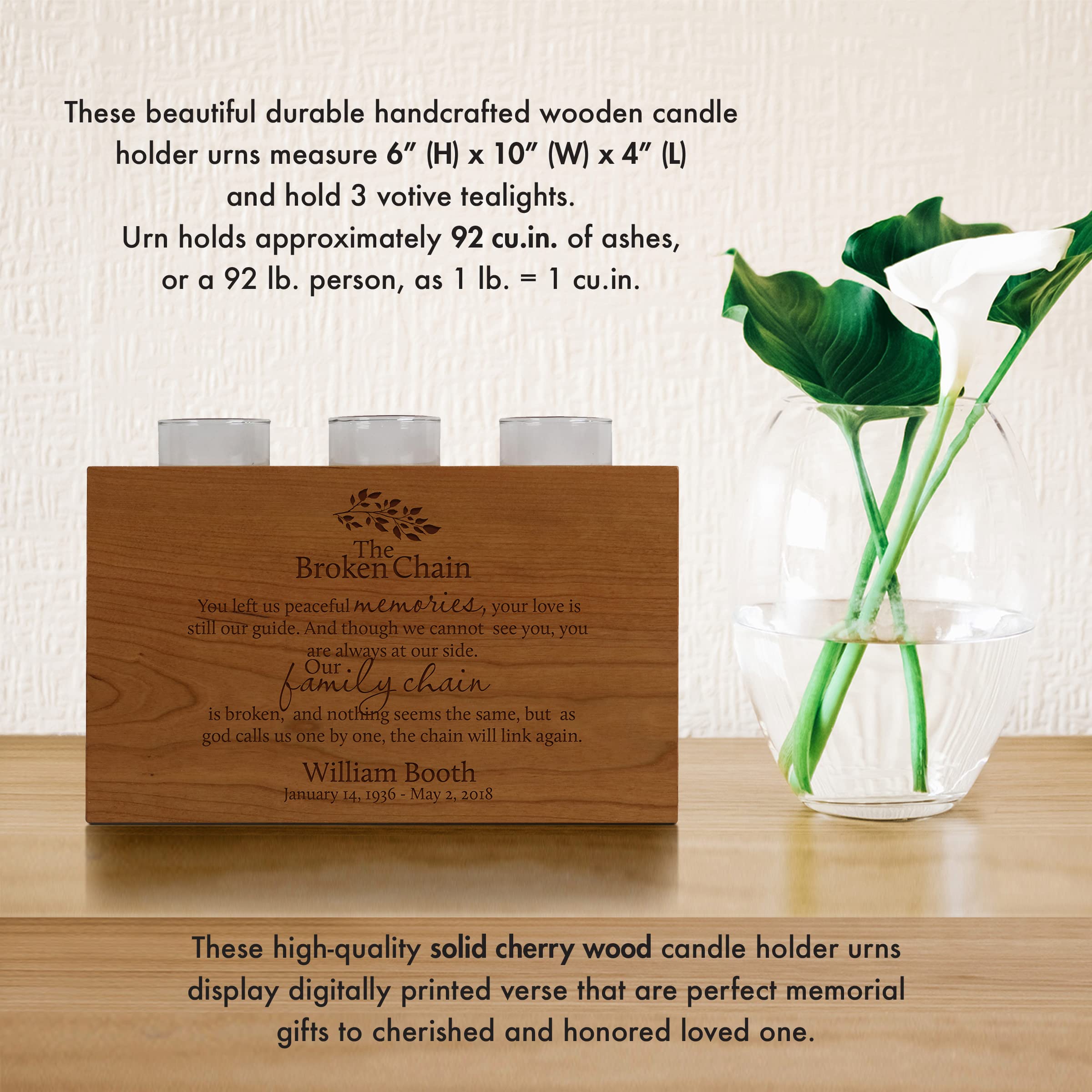 Memorial Candle Urn for Ashes - Lifesong Milestones Tealight Holder, Medium Keepsake Urn for Loved Ones | Celebration of Life, Funeral Decor & Home Memorial Display