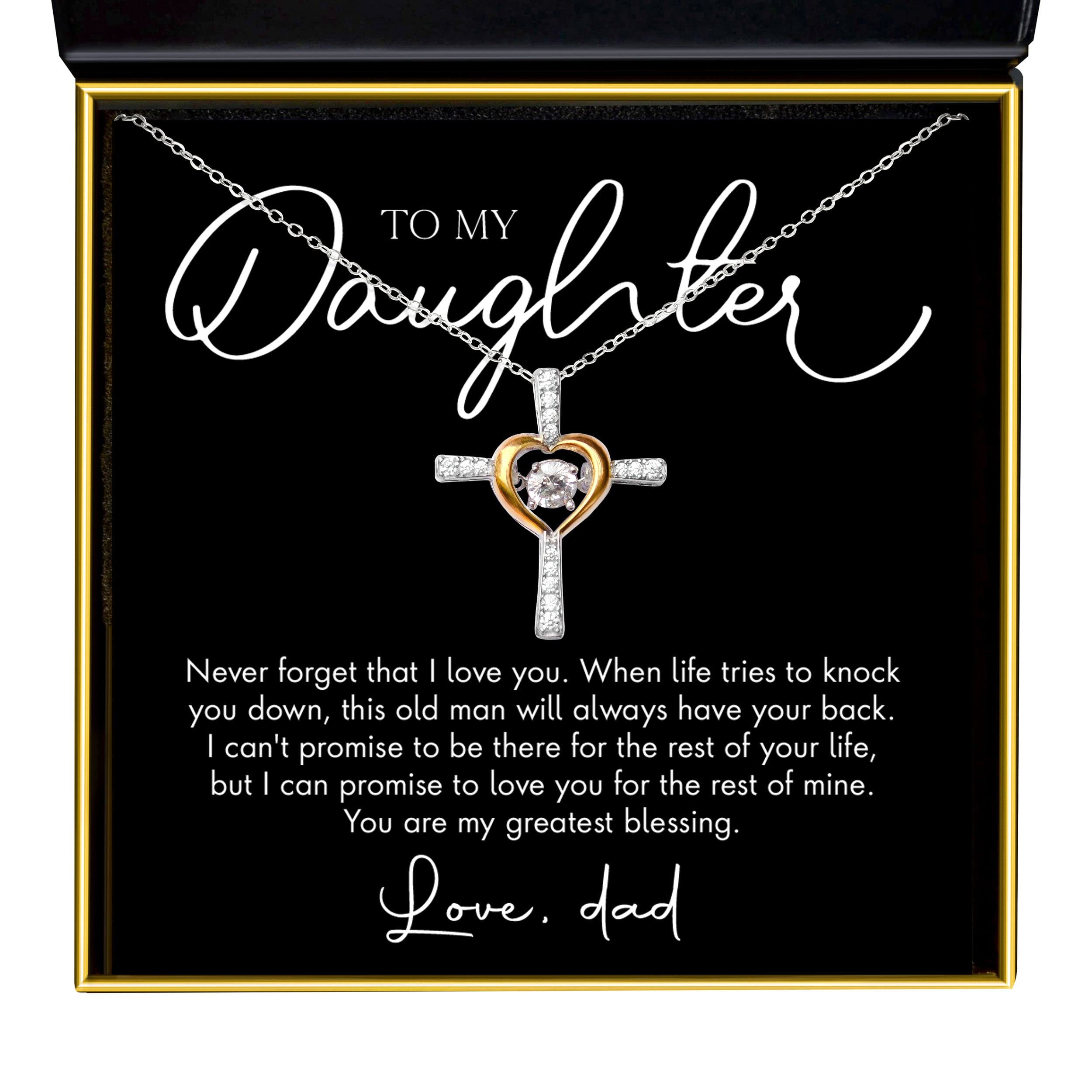 Luxury Daughter Necklace Set - Crown, Heart & Cross Pendant Jewelry for Women | Elegant Gift for Daughter from Mom & Dad | Perfect for Mother's Day, Birthdays & Special Occasions
