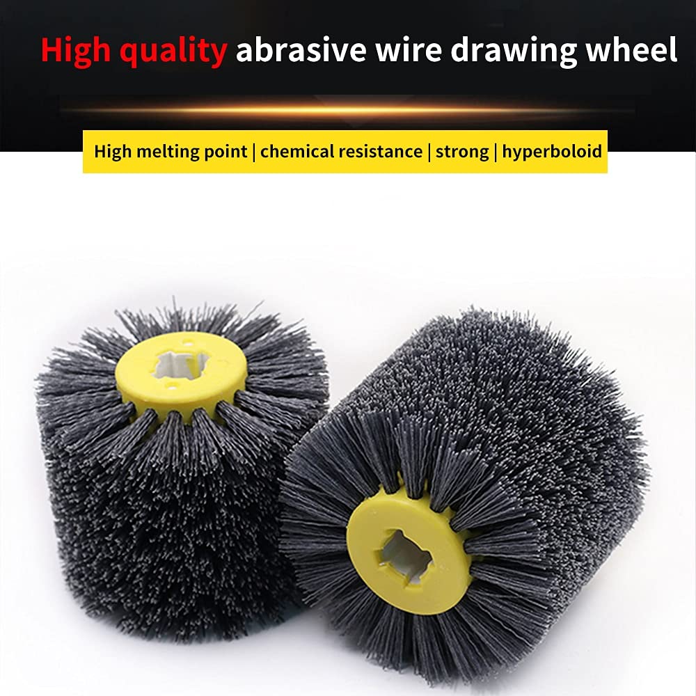 Nylon Abrasive Wire Drum Polishing Wheel - 80 Grit Electric Brush for Woodworking & Metalworking | Surface Grinding & Finishing Tool for DIY Projects & Professional Workshops