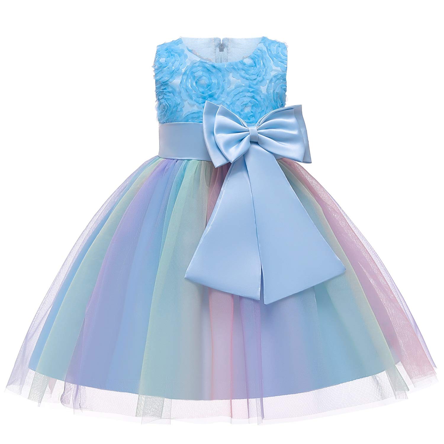 AGQT Flower Girls Formal Dress for Princess Birthday & Tea Party - Size 2-6 Years | Perfect for Weddings, Special Occasions & Photo Shoots