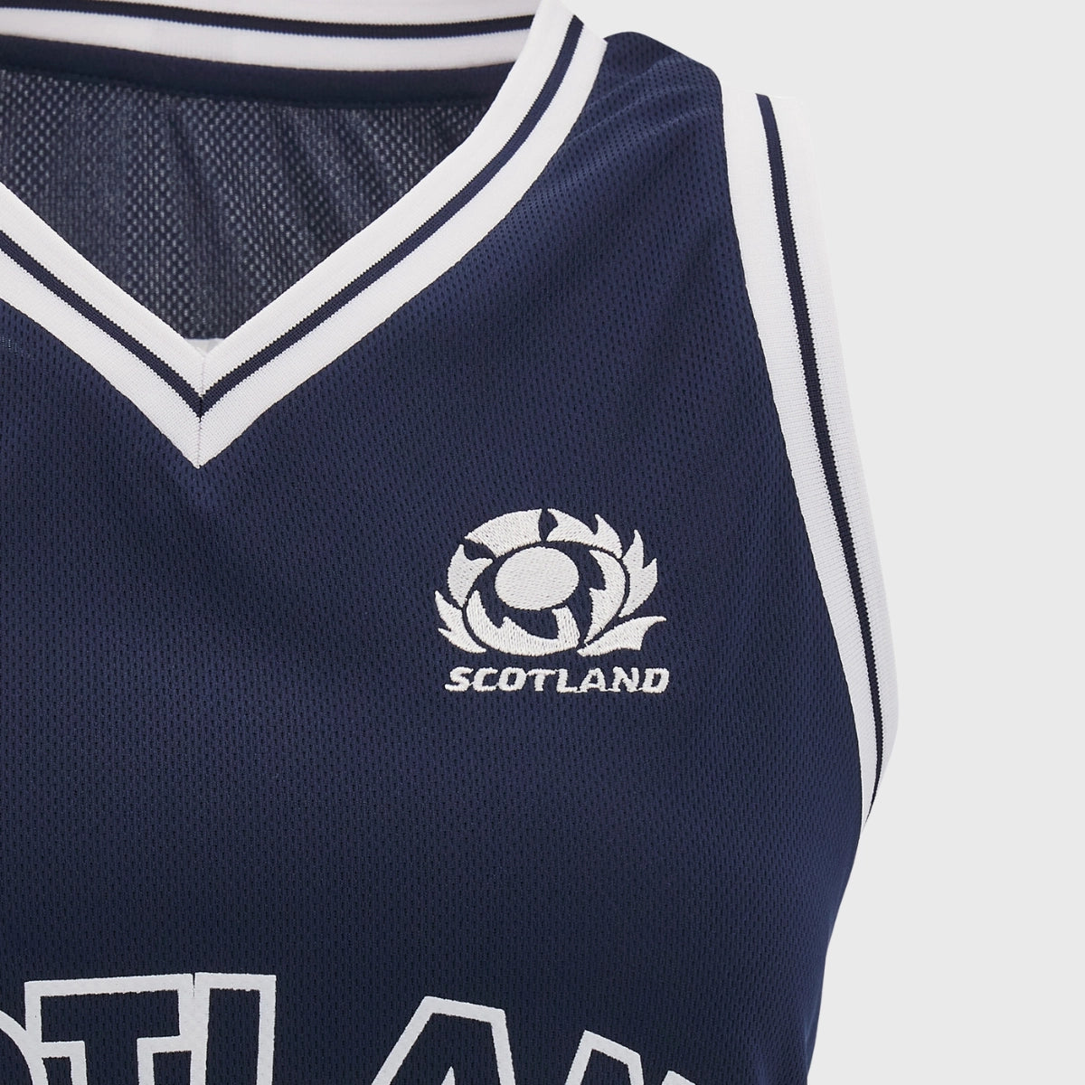 Scotland Rugby Women's Basketball Jersey - Macron Navy Blue Performance Singlet for Rugby & Basketball Training | Gym Workout & Sports Apparel