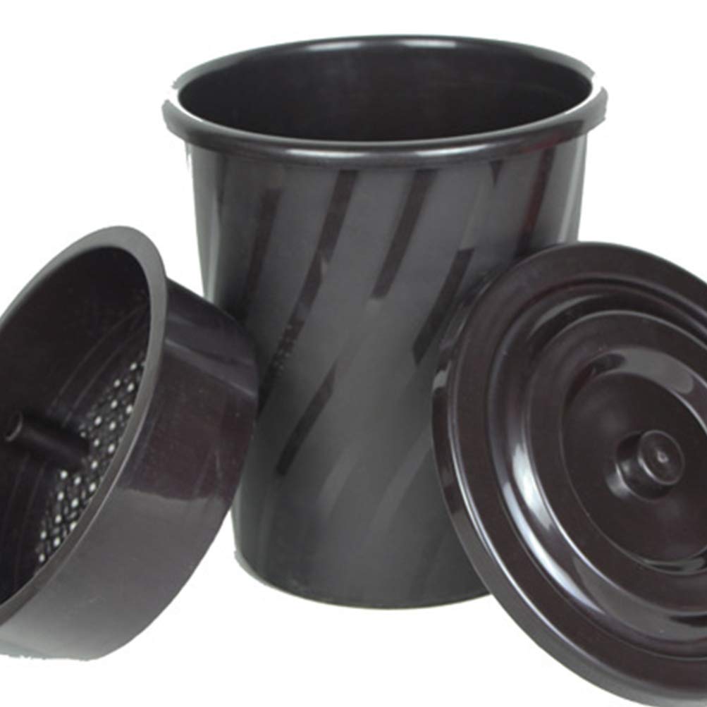 DOITOOL Heavy-Duty Tea Residue Container with Lid - Stainless Steel Tea Waste Bin for Kitchen, Coffee Grounds Filter Bucket & Food Scraps Disposal - Perfect for Tea Ceremony, Coffee Brewing & Home Composting
