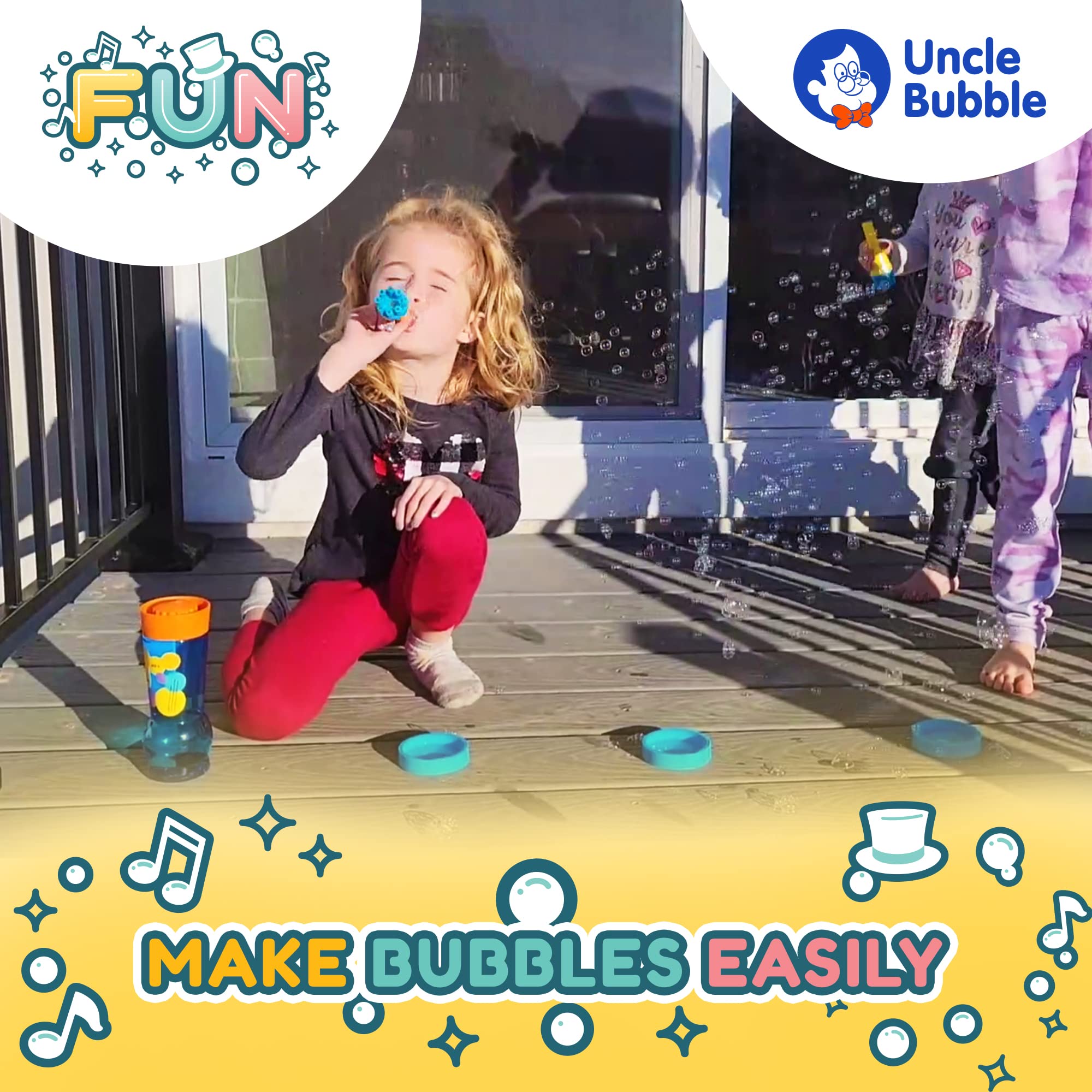 Uncle Bubble Mini Bubble Blower - Non-Toxic Plastic Confetti Bubbler for Kids | Fun Summer Outdoor Toy for Boys & Girls | Creates Thousands of Mini Bubbles in One Breath | Perfect for Birthday Parties, Backyard Play & Park Adventures