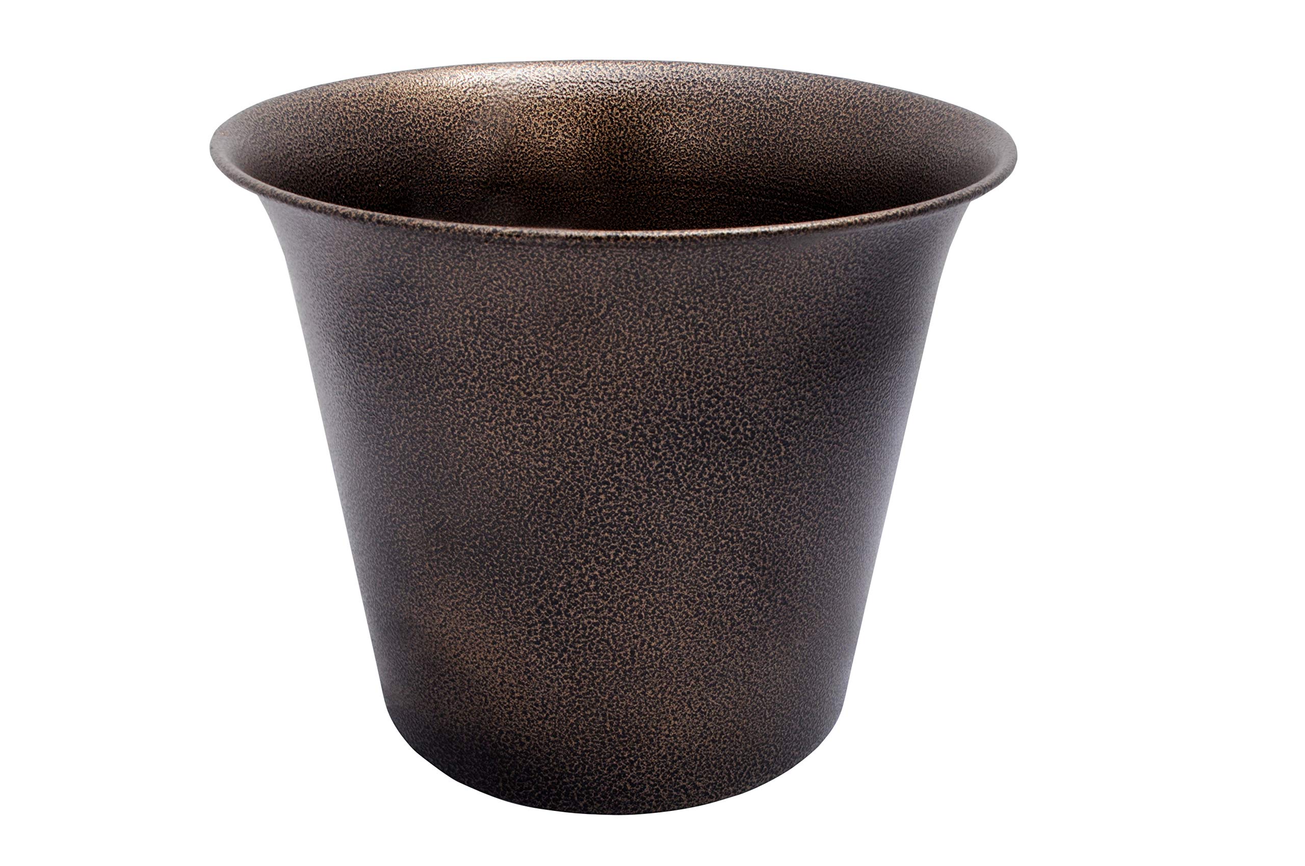 Vintage Brass Antique Powder Coated Iron Planter - 12 Inch Diameter x 10 Inch Height - Elegant Home & Garden Decor for Indoor Plants, Patio, Living Room, and Outdoor Spaces