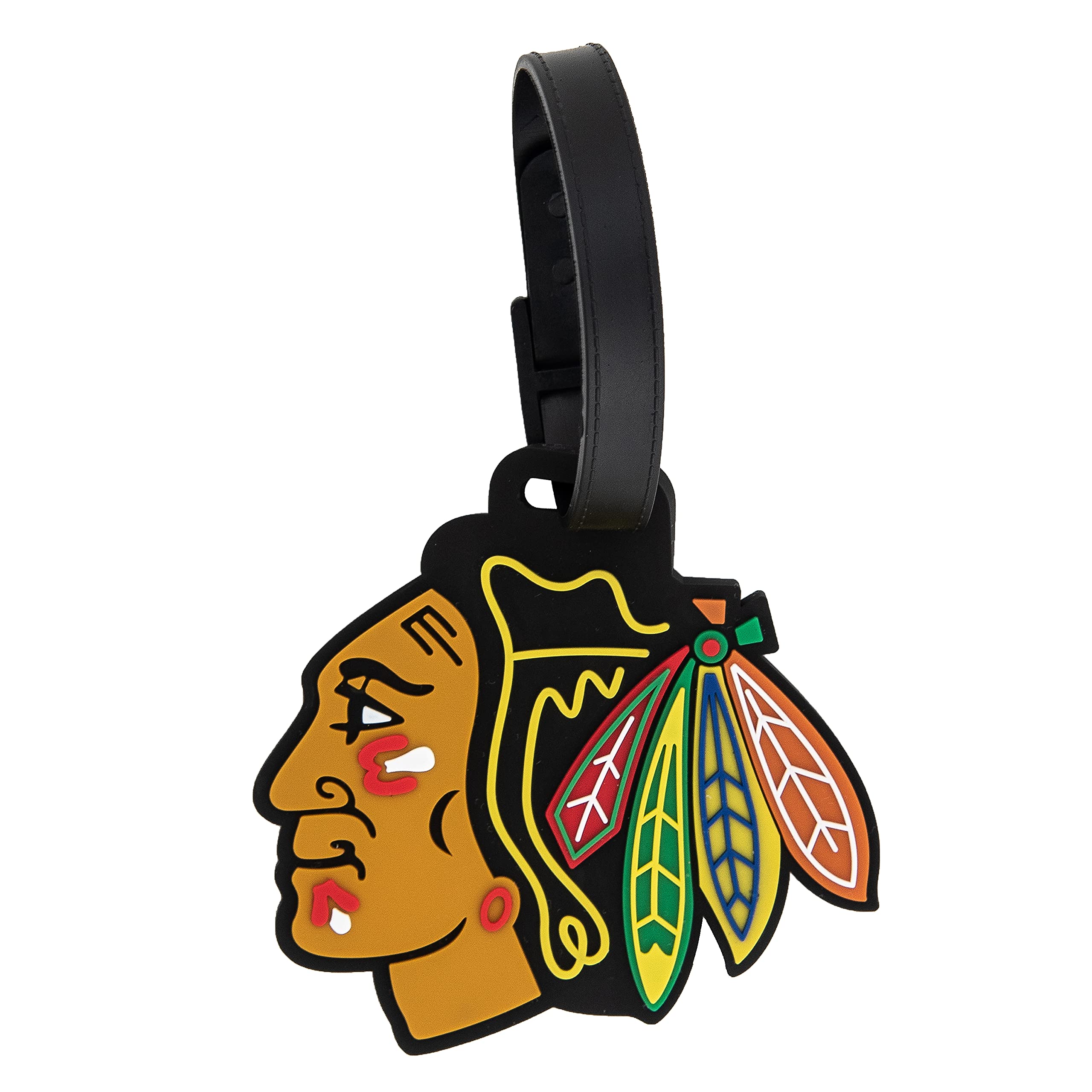 Chicago Blackhawks NHL Hockey Team PVC Luggage Tag - Durable Cactus Design Travel Bag Accessory for Suitcases, Backpacks & Carry-Ons - Perfect for Hockey Fans & Travel Enthusiasts