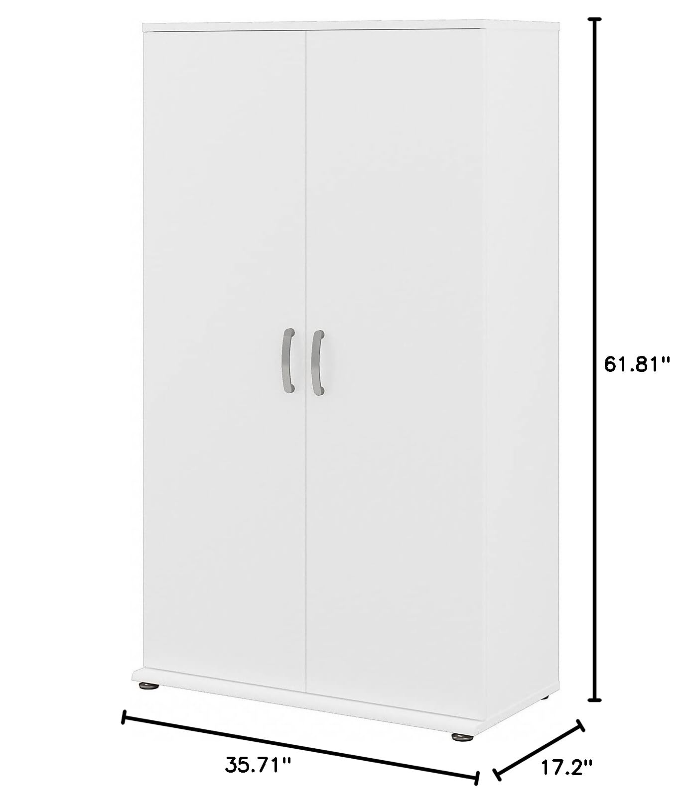 Bush Business Furniture Universal Tall Storage Cabinet with Doors & Adjustable Shelves - White - Perfect for Office, Home, or Classroom Organization