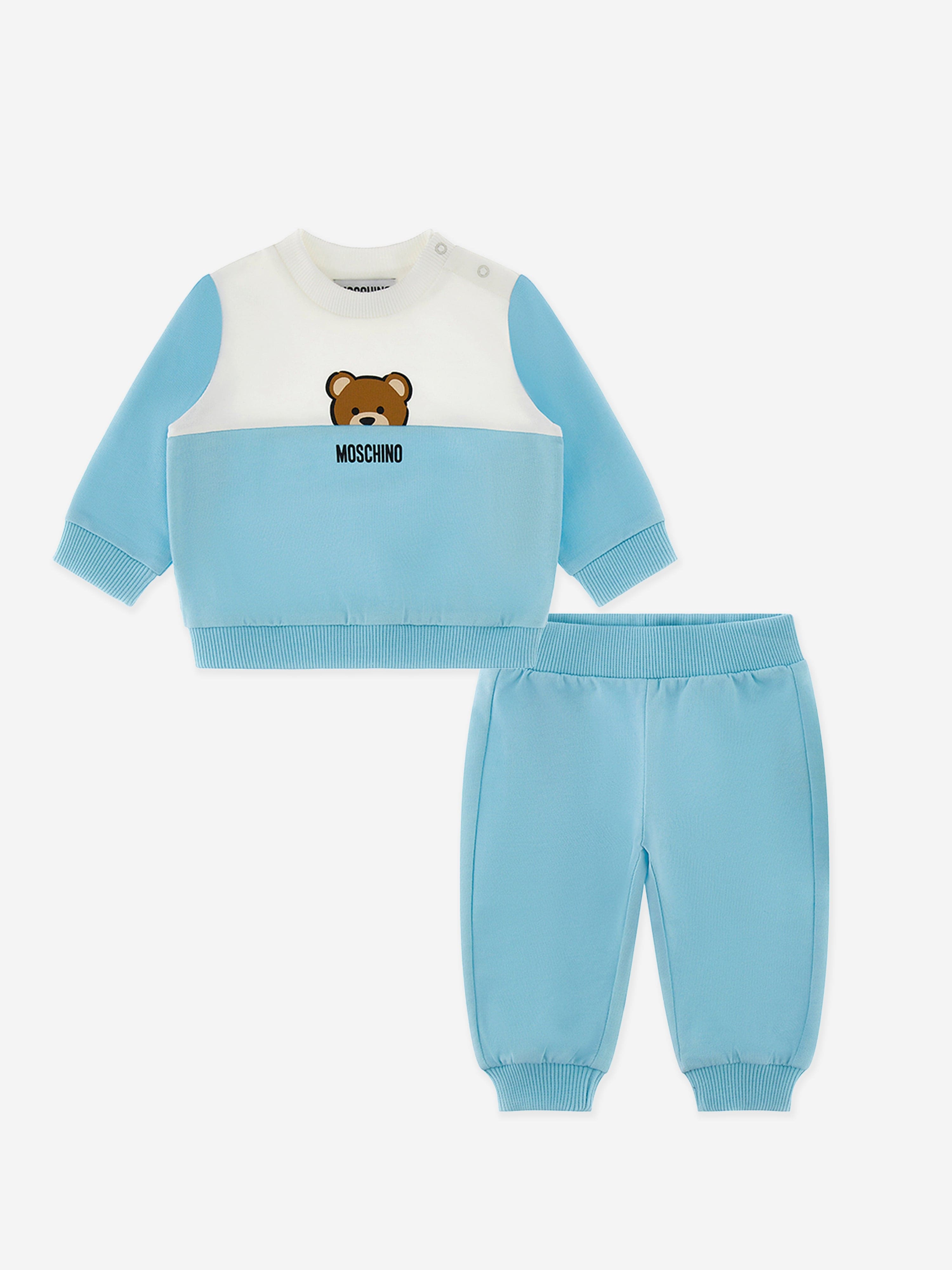 Adorable Baby Teddy Bear Tracksuit - Soft Blue Jumpsuit for Infants | Perfect for Playtime, Photo Shoots & Cozy Outings