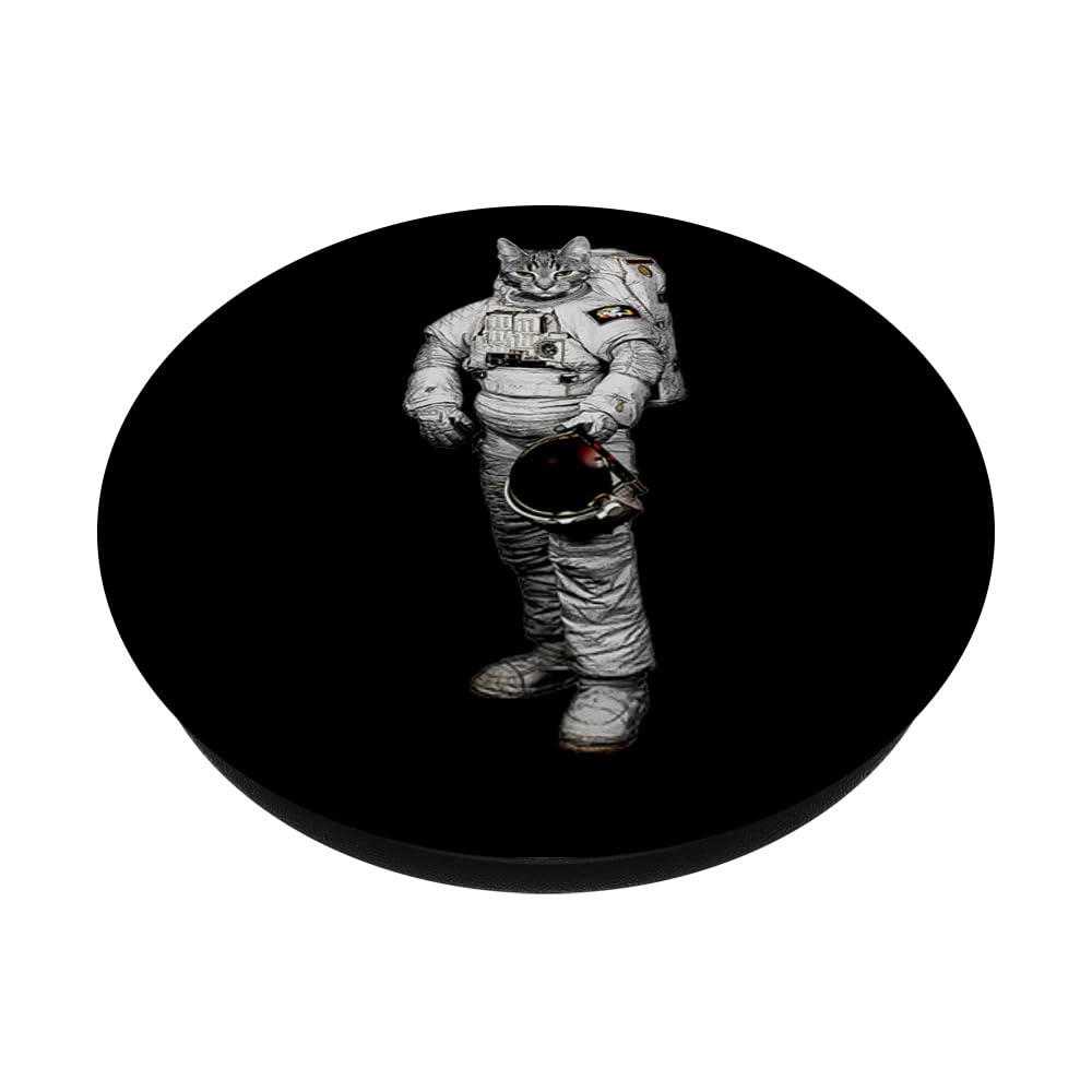 Space Cat Lover PopSockets Adhesive PopGrip - Galaxy Cat Phone Grip Stand for iPhone & Android - Perfect for Space Enthusiasts & Cat Lovers