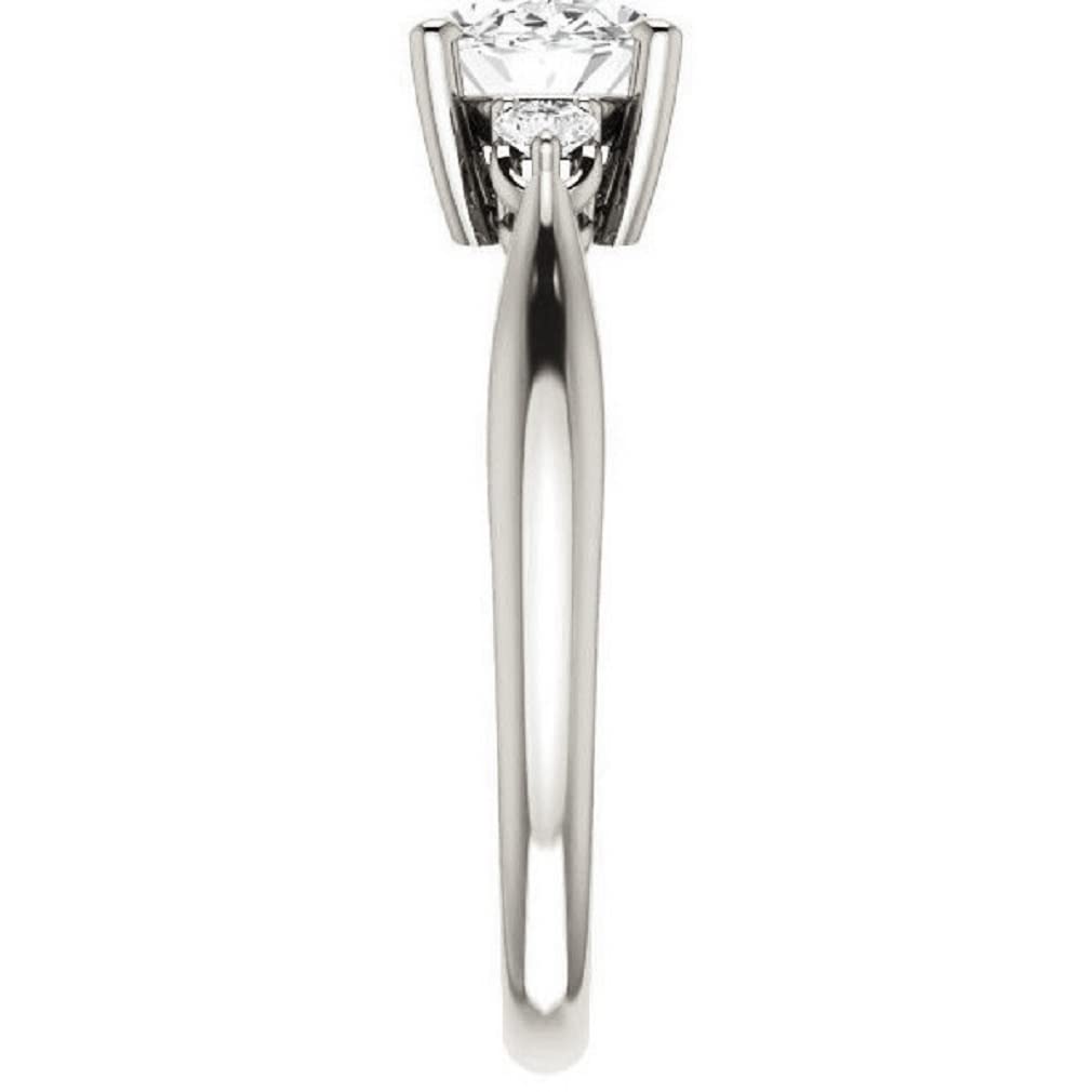10K Solid White Gold Handmade Engagement Ring - 1 CT Oval Cut Moissanite Diamond Solitaire Wedding Band for Women - Perfect for Proposals, Anniversaries & Bridal Jewelry Gifts