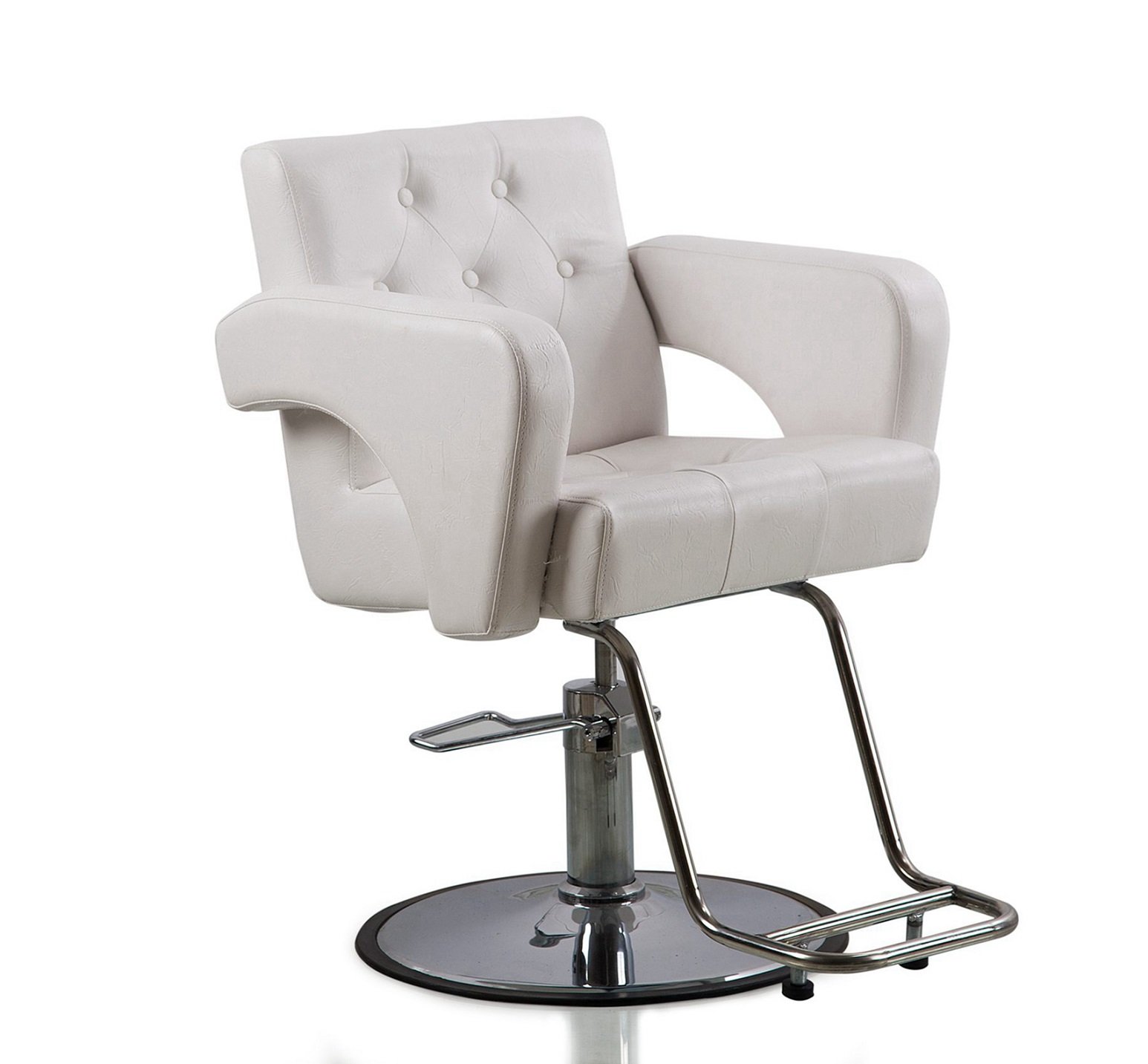Professional Hydraulic Barber Chair for Hair Styling & Spa - Salon Equipment in White | Perfect for Hair Salons, Barbershops & Beauty Spas