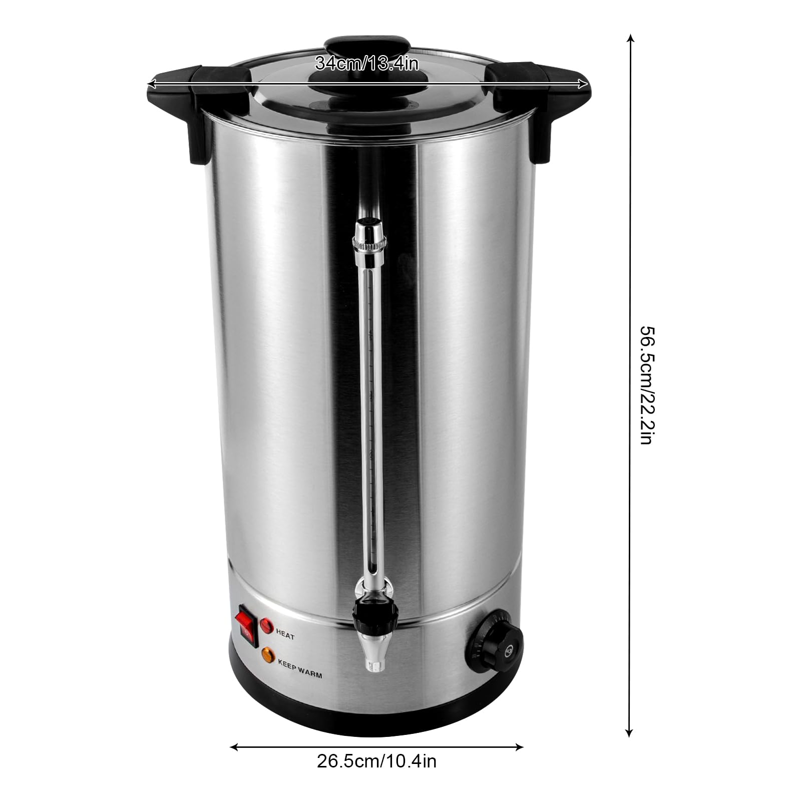 25L/6.6Gal Commercial Grade Stainless Steel Electric Tea Urn & Coffee Kettle - Hot Water Boiler for Catering, Home, Office, Wedding & Party - Fast Heating, Durable & Safe for Large Gatherings & Events