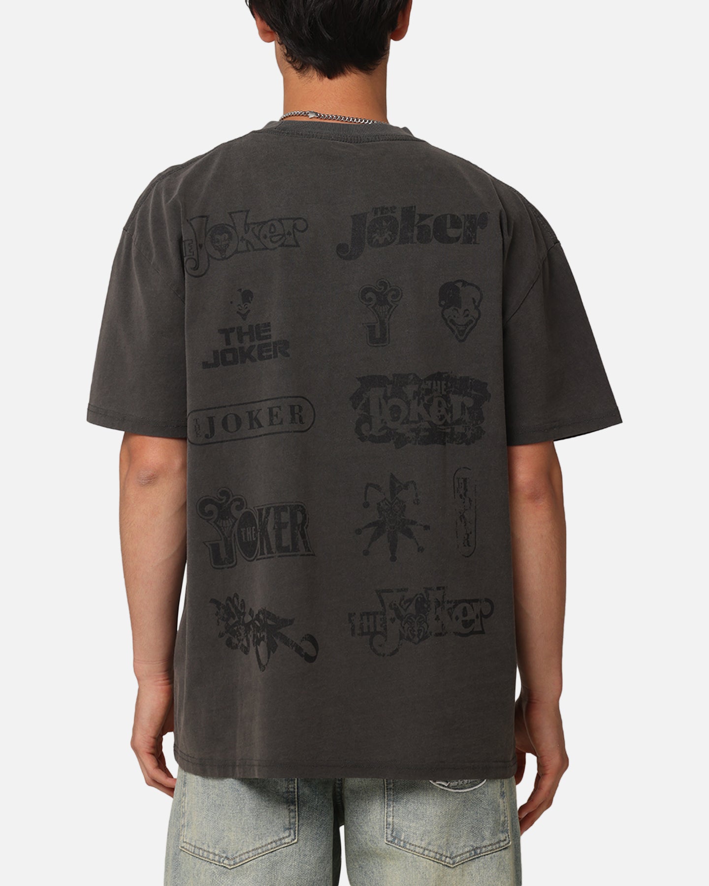 DC Batman The Joker Graphic T-Shirt - Vintage Black Wash Heavy Cotton Tee for Men - Perfect for Cosplay, Comic Con & Superhero Fans