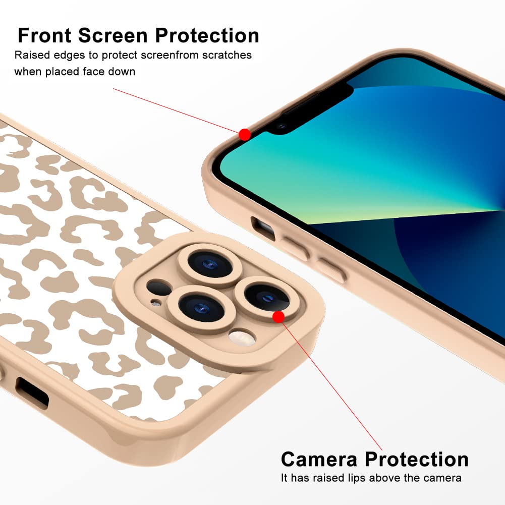 Premium Leopard Print iPhone 13 Pro Max Case - Shockproof Silicone TPU Cover with Camera Protection | Cheetah Design Protective Phone Case for 6.7