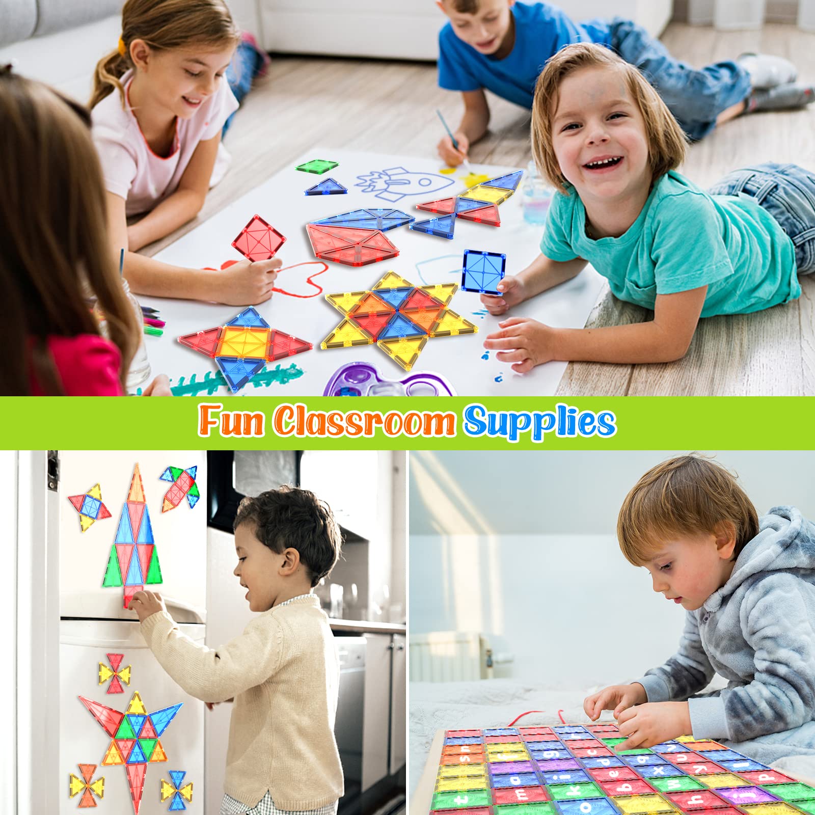 140PCS Magnetic Building Blocks for Kids - STEM Educational Toys for Toddlers, Preschool Learning, Montessori Sensory Toys for Boys & Girls Ages 3+ | Safe Creative Play for Indoor & Classroom Activities