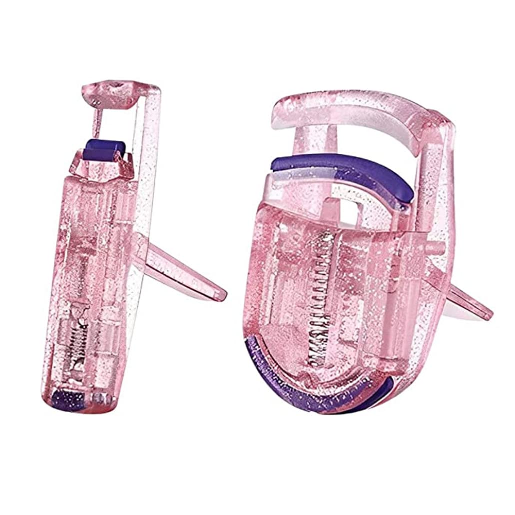 Professional Eyelash Curler Set - Mini Pink Shiny Lash Curler & Applicator Tool for Beginners & Experts (2PCS) - Perfect for Daily Makeup, Salon Use & Travel Beauty Essentials