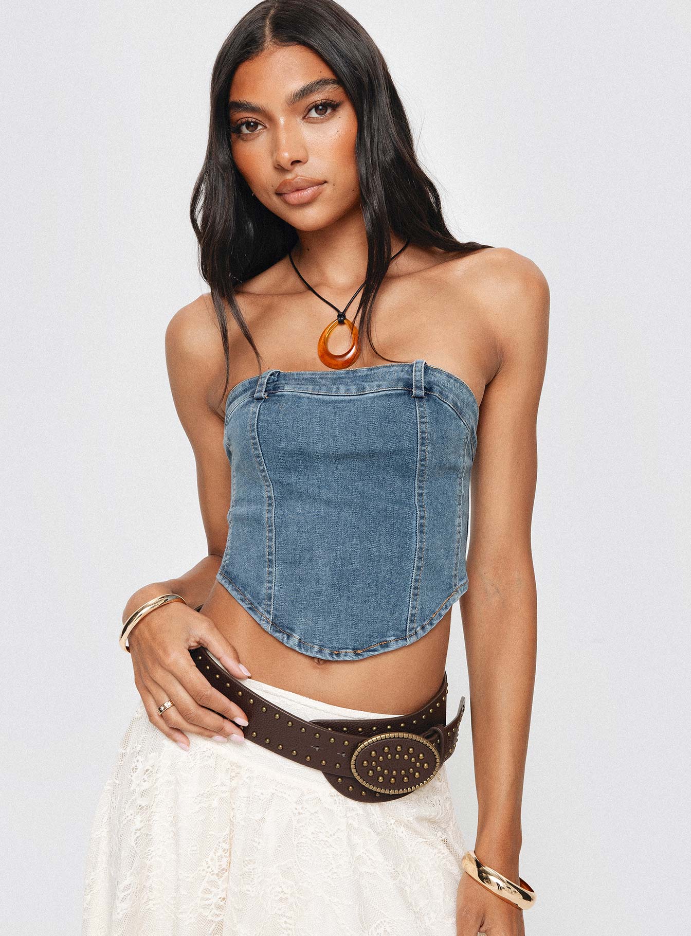Alexian Strapless Denim Top for Women - Trendy Casual & Party Wear - Perfect for Summer Outfits, Beach Days & Night Out