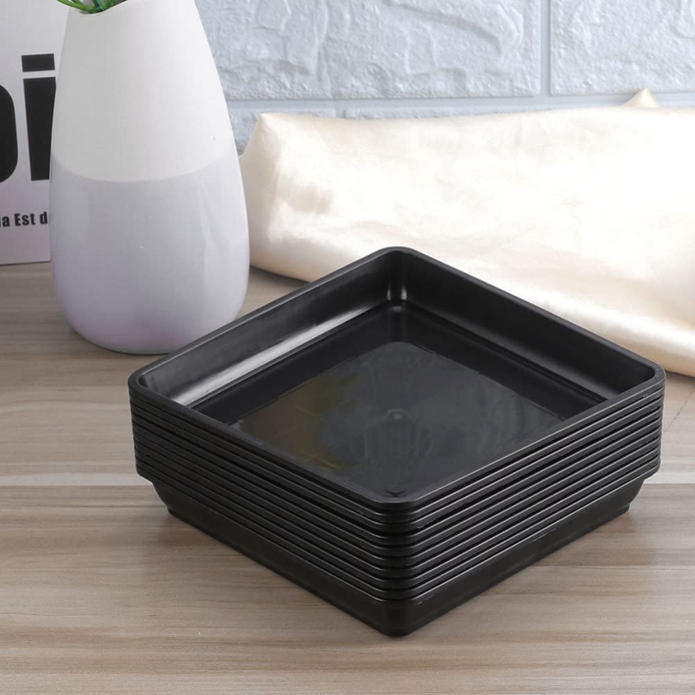 DOITOOL 12-Pack 12 Inch Square Plant Saucers - Drip Trays for Flower Pots, Water Plates & Planters - Indoor & Outdoor Garden Plant Trays for Potted Plants | Perfect for Balcony, Patio, and Greenhouses