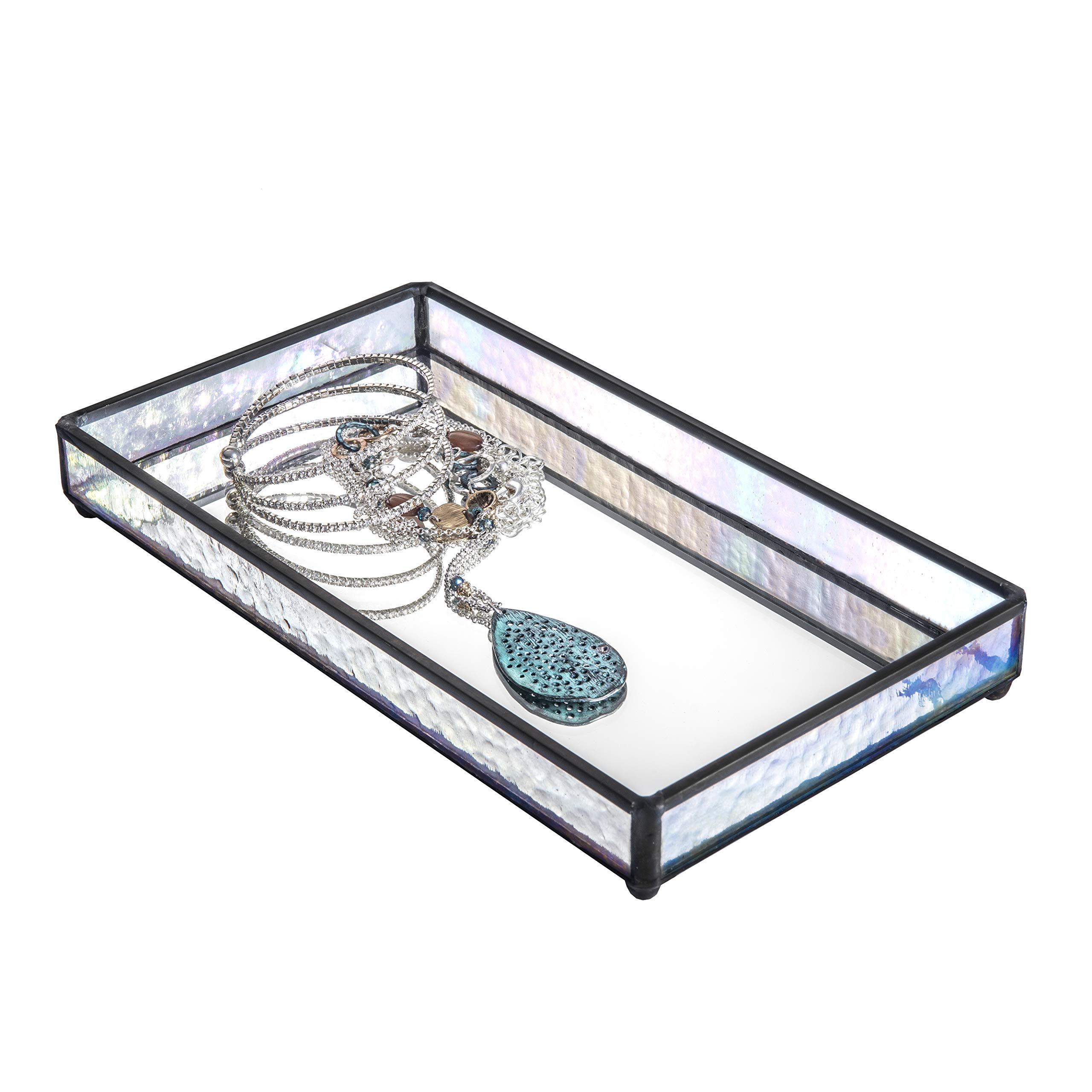 Mirrored Glass Tray for Makeup & Jewelry - Bathroom Vanity Organizer - Home Decor Gift for Women