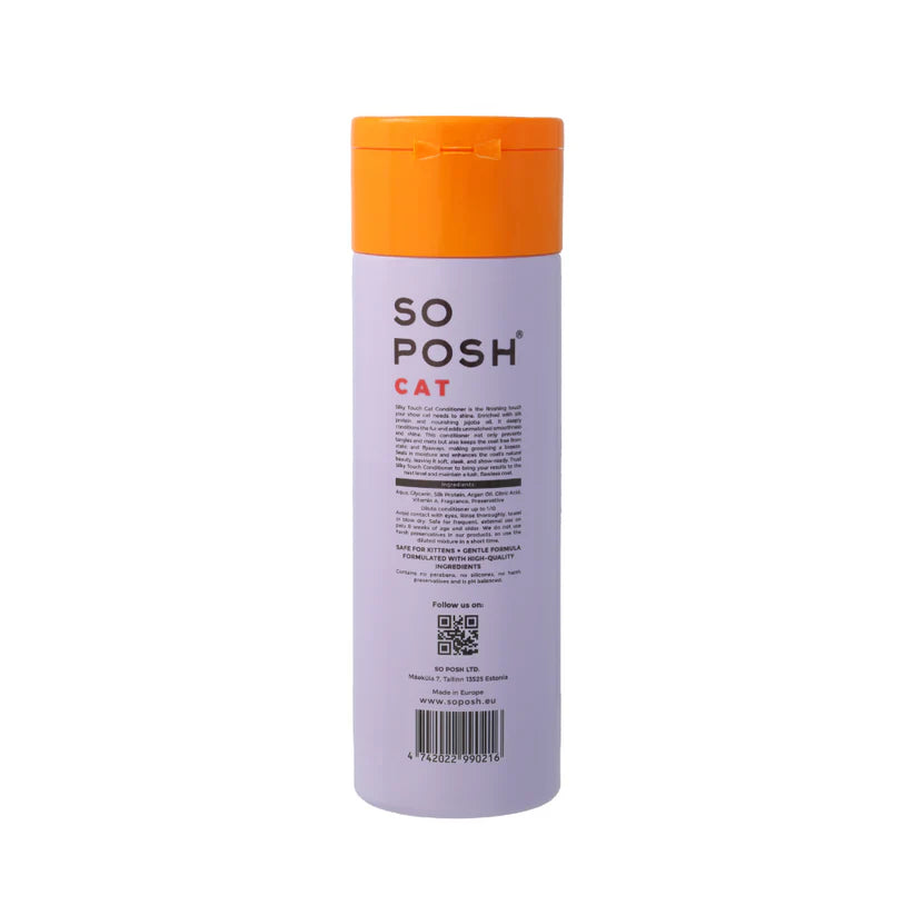 So Posh Silky Touch Cat Conditioner - Premium Pet Grooming for Soft, Shiny Fur - Perfect for Long-Haired & Sensitive Skin Cats - At-Home Spa Treatment
