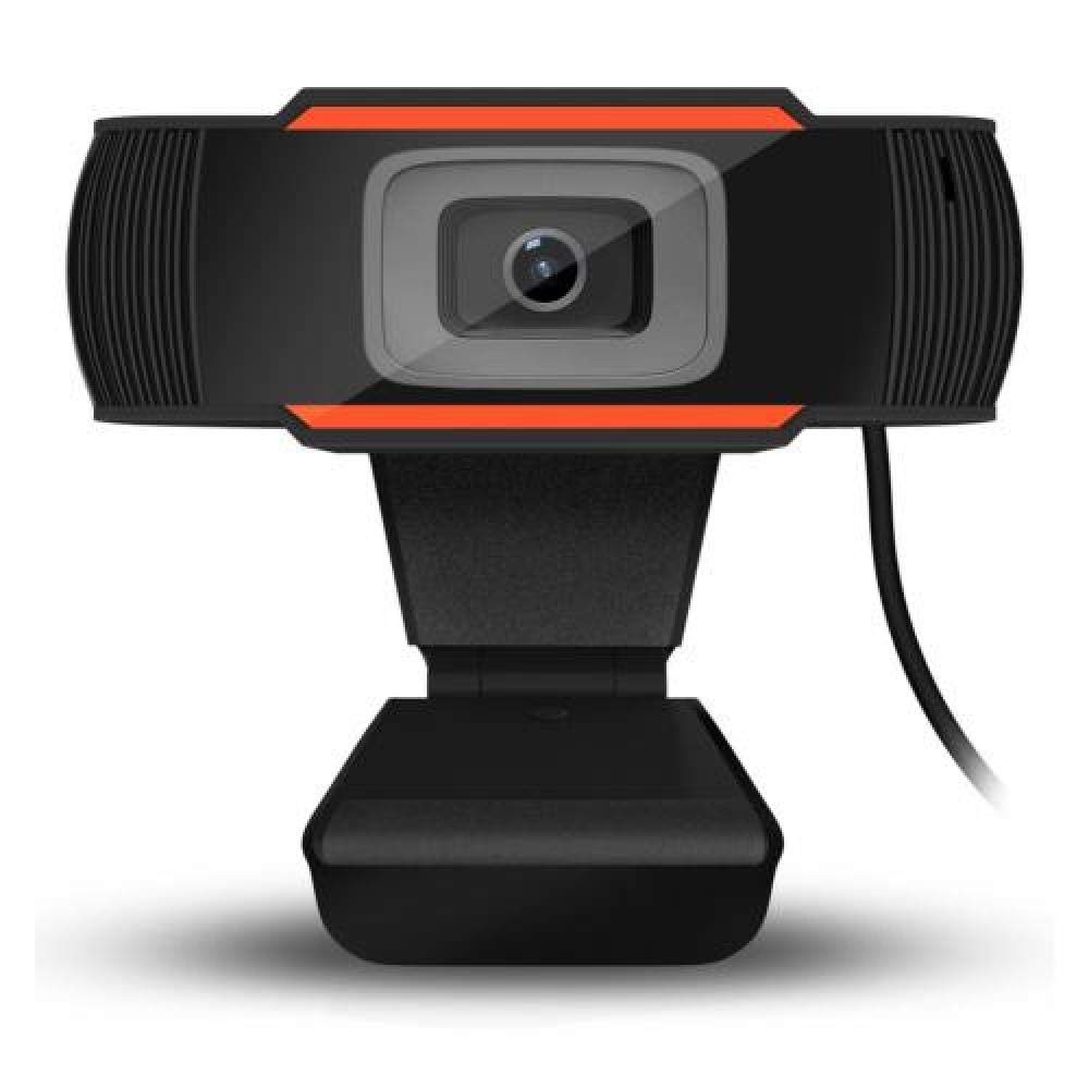 HD Webcam with Microphone - USB 2.0 Computer Camera for Video Recording & Conferencing | Plug & Play for Windows | Orange | Perfect for Online Classes, Remote Work & Streaming