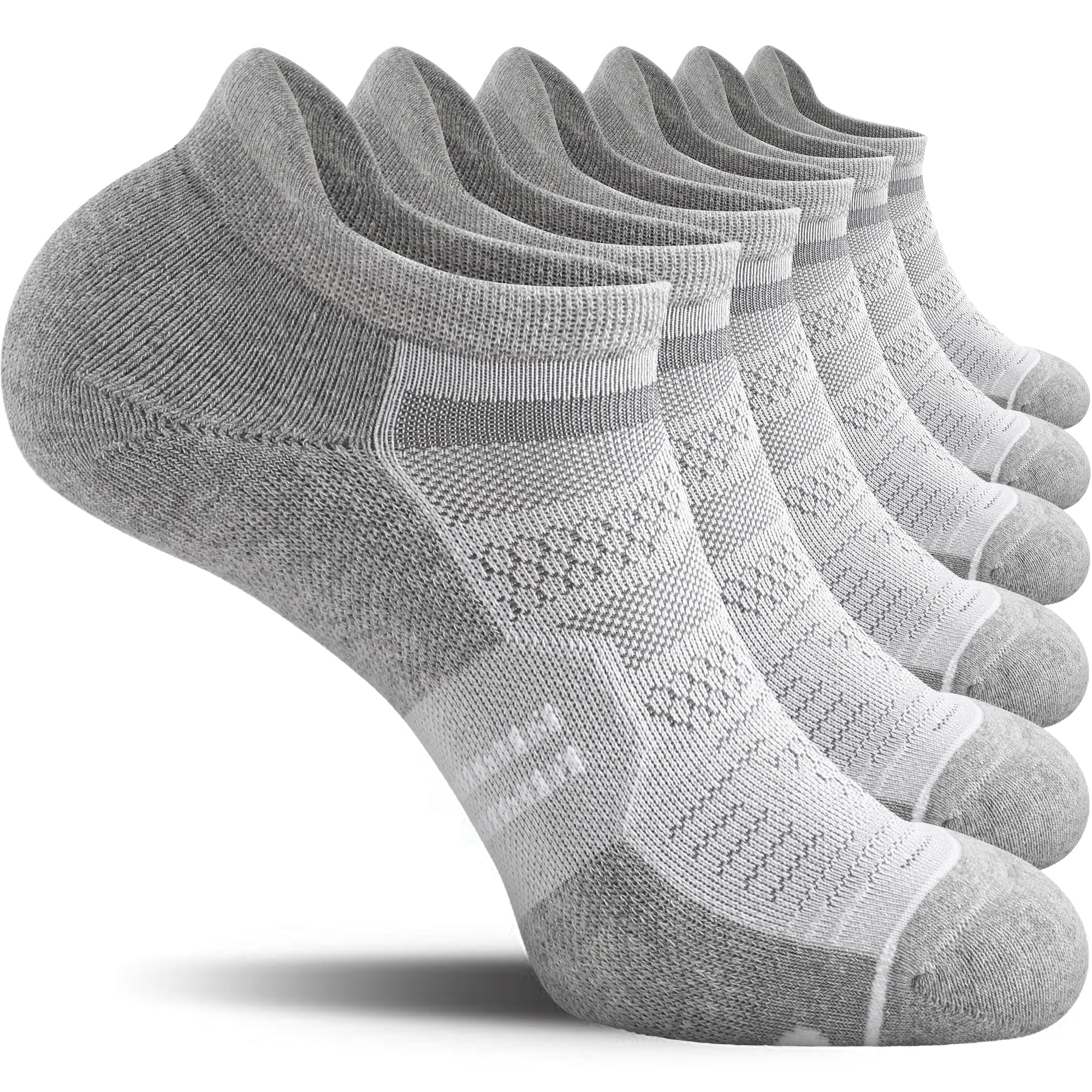 CS CELERSPORT 6 Pack Men's Running Ankle Socks - Cushioned Low Cut Athletic Socks for Jogging, Gym & Sports | Breathable Comfort Socks for Workout & Daily Wear