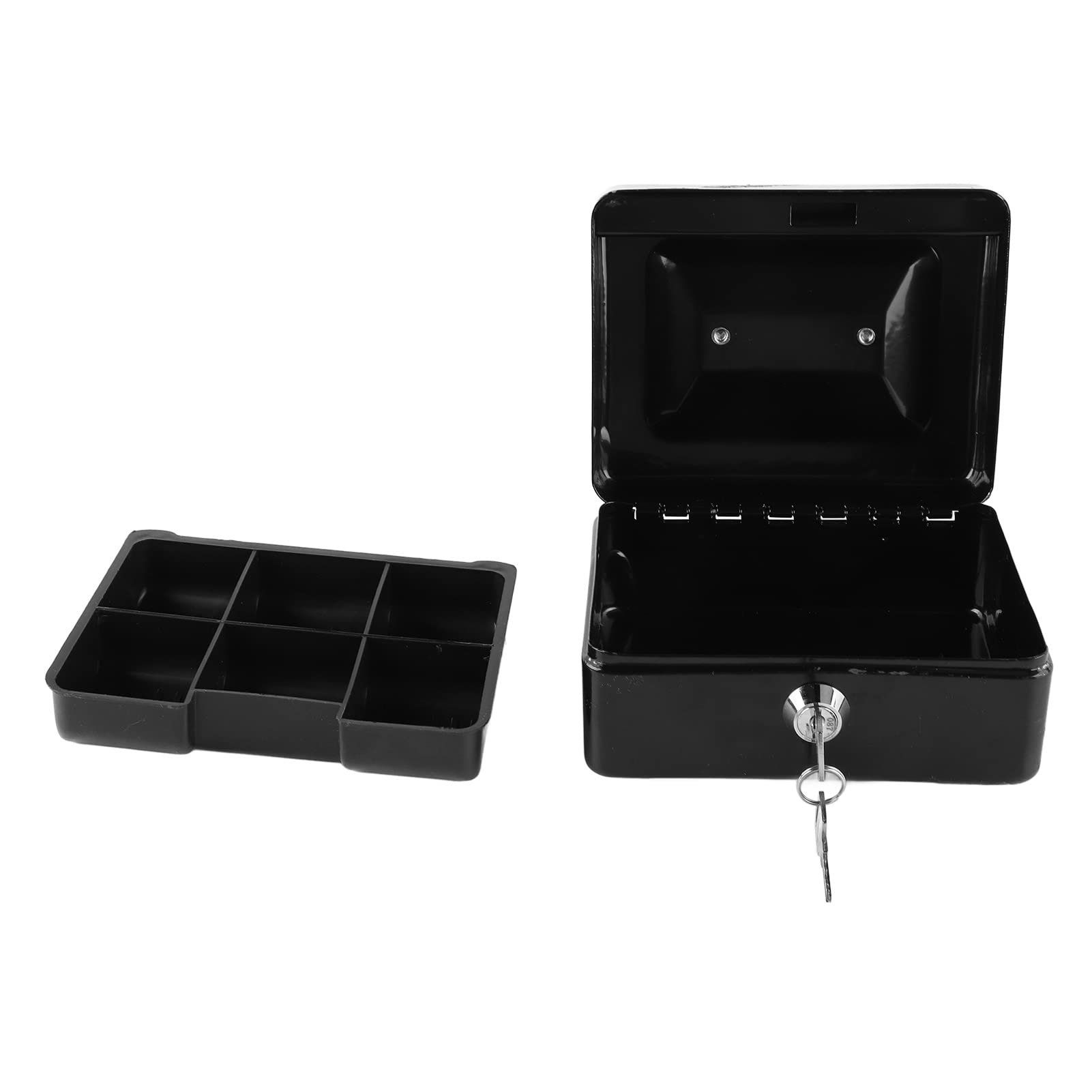 Fireproof Metal Cash Box with Lock - Secure Money & Document Storage Safe for Home, Office, and Car - Small Metal Security Box with 2 Keys (Ideal for Cash, Jewelry, Receipts & Important Papers)