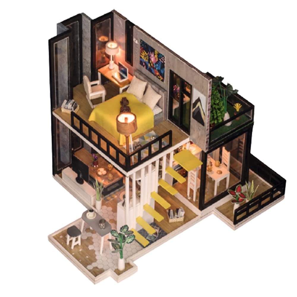 Mini Wooden Dollhouse Greenhouse Kit - DIY Craft Set for Adults & Girls, Perfect Birthday Gift (September Forest Theme) - Great for Home Decor, Gardening Projects & Creative Play