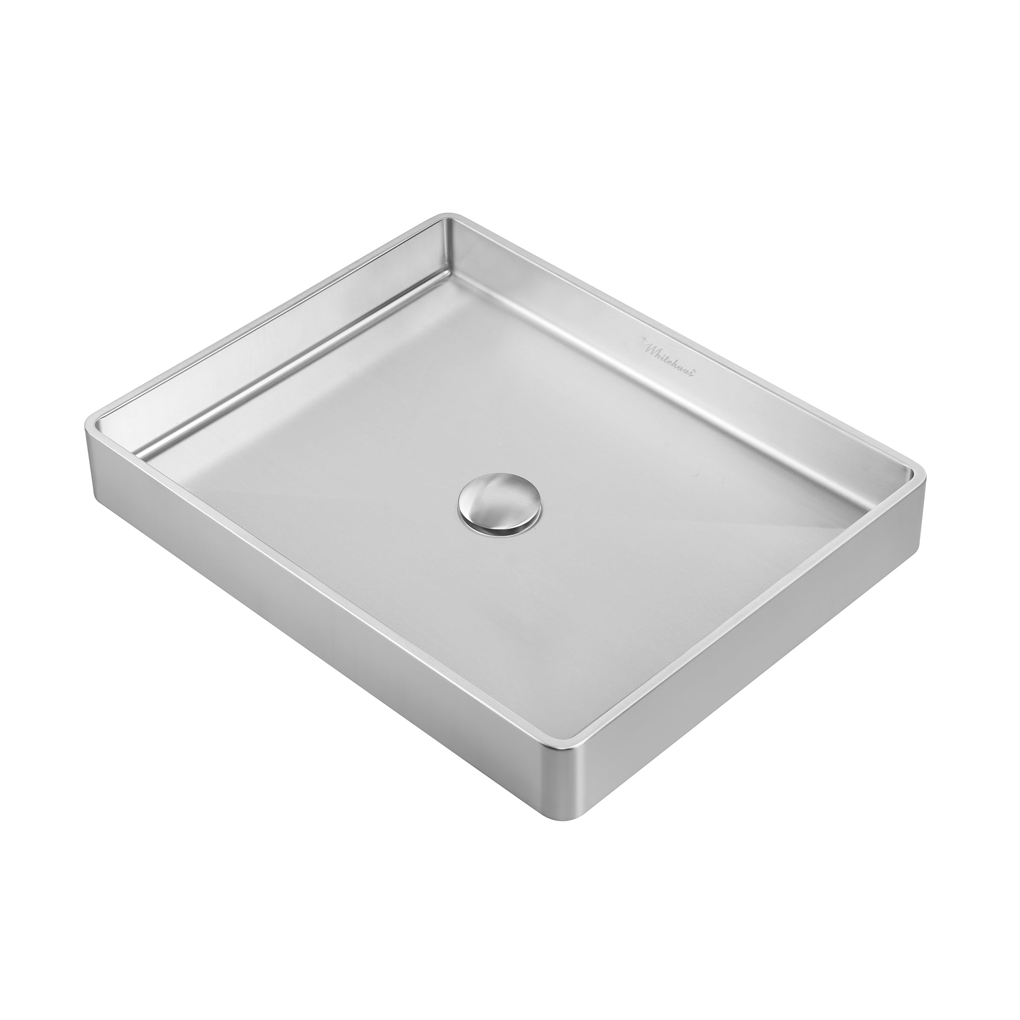 Noah Plus 18 Gauge Stainless Steel Rectangular Above Counter Bathroom Sink Set - Modern Drop-in Vessel Basin for Bathroom Vanity, Powder Room & Guest Bath Installation