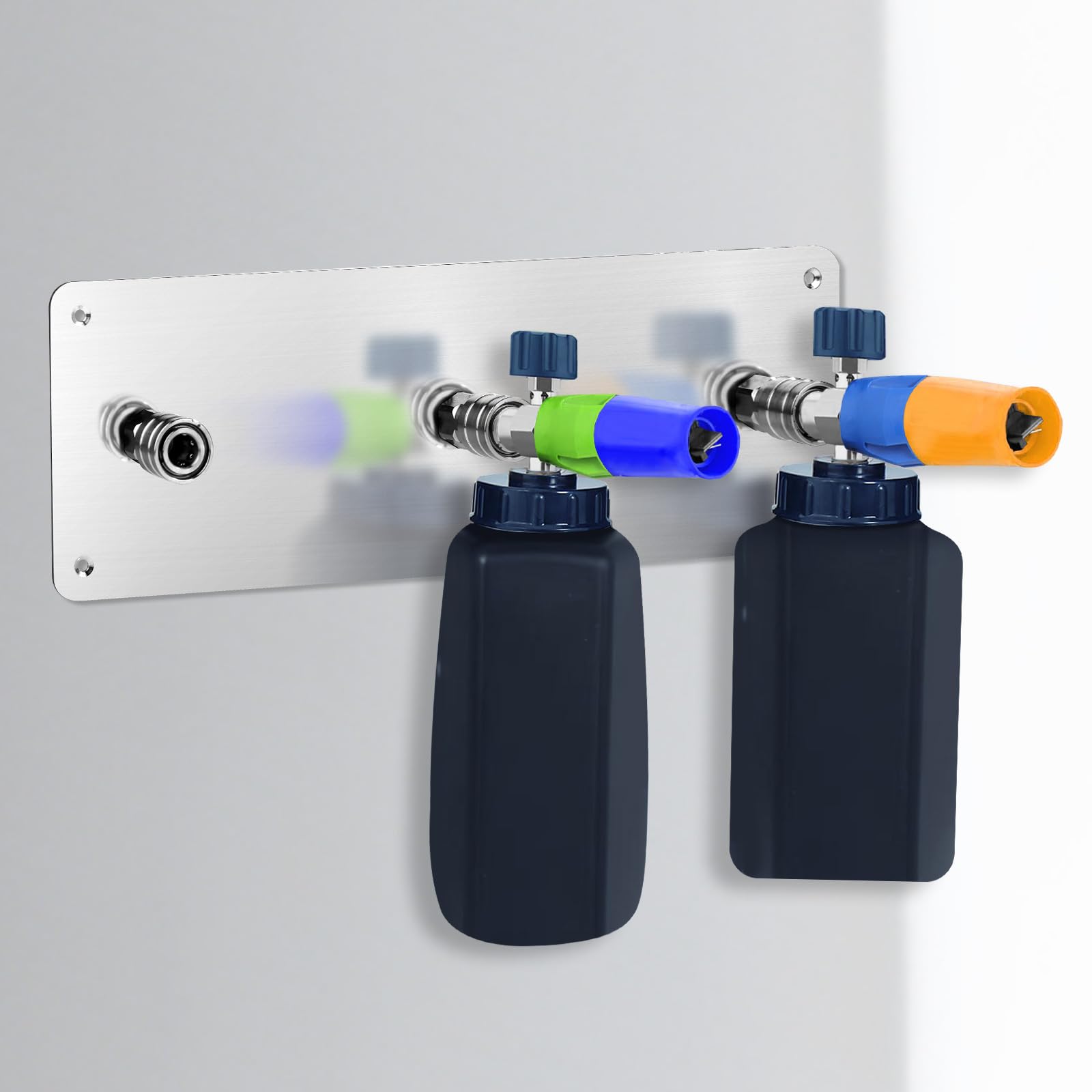 Stainless Steel Pressure Washer Foam Cannon & Nozzle Holder - Wall Mounted 1/4
