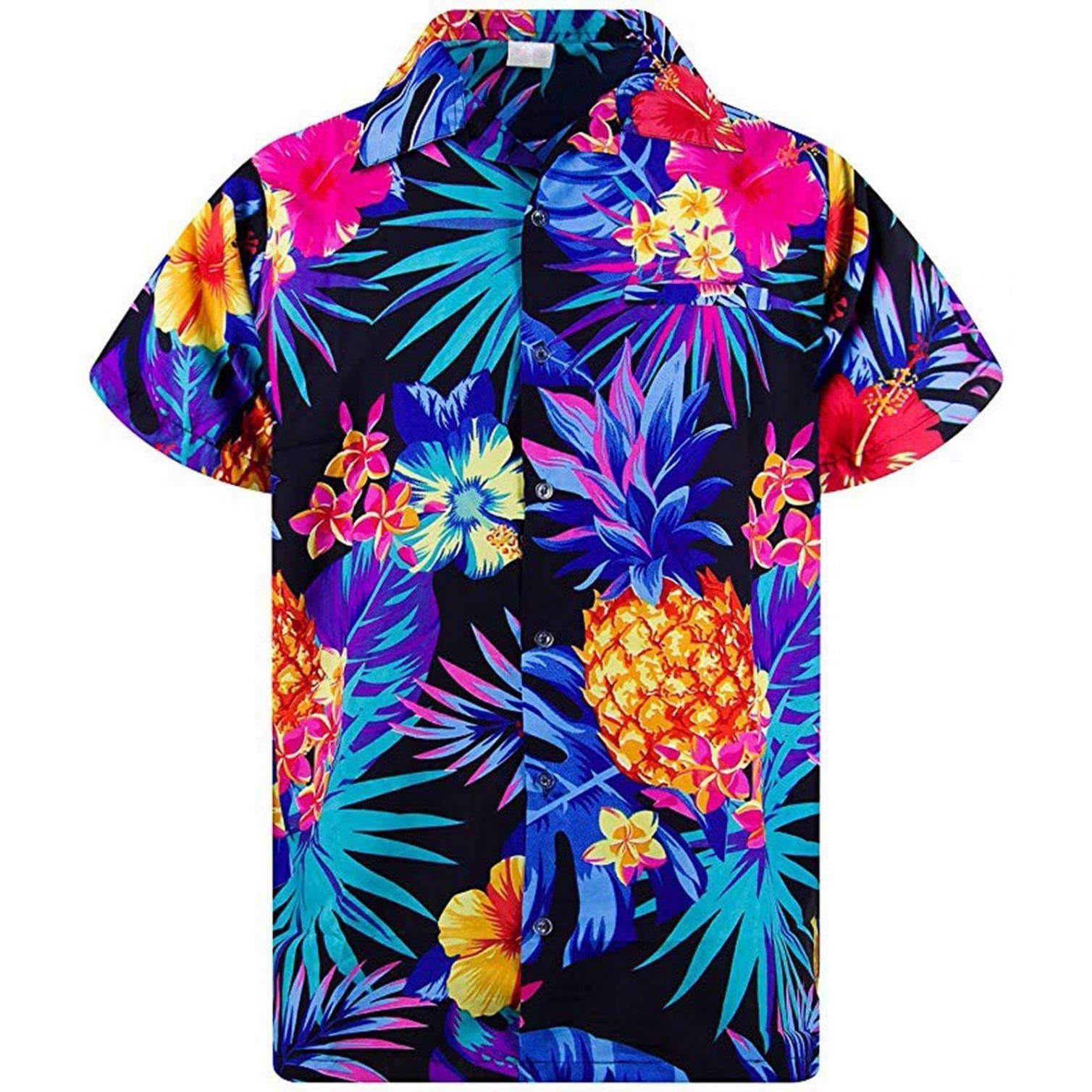 Women's Hawaiian Shirts - Floral Summer Beach Button Down Blouse | Casual Loose Fit Short Sleeve Tops for Luau Party, Vacation & Tropical Getaway